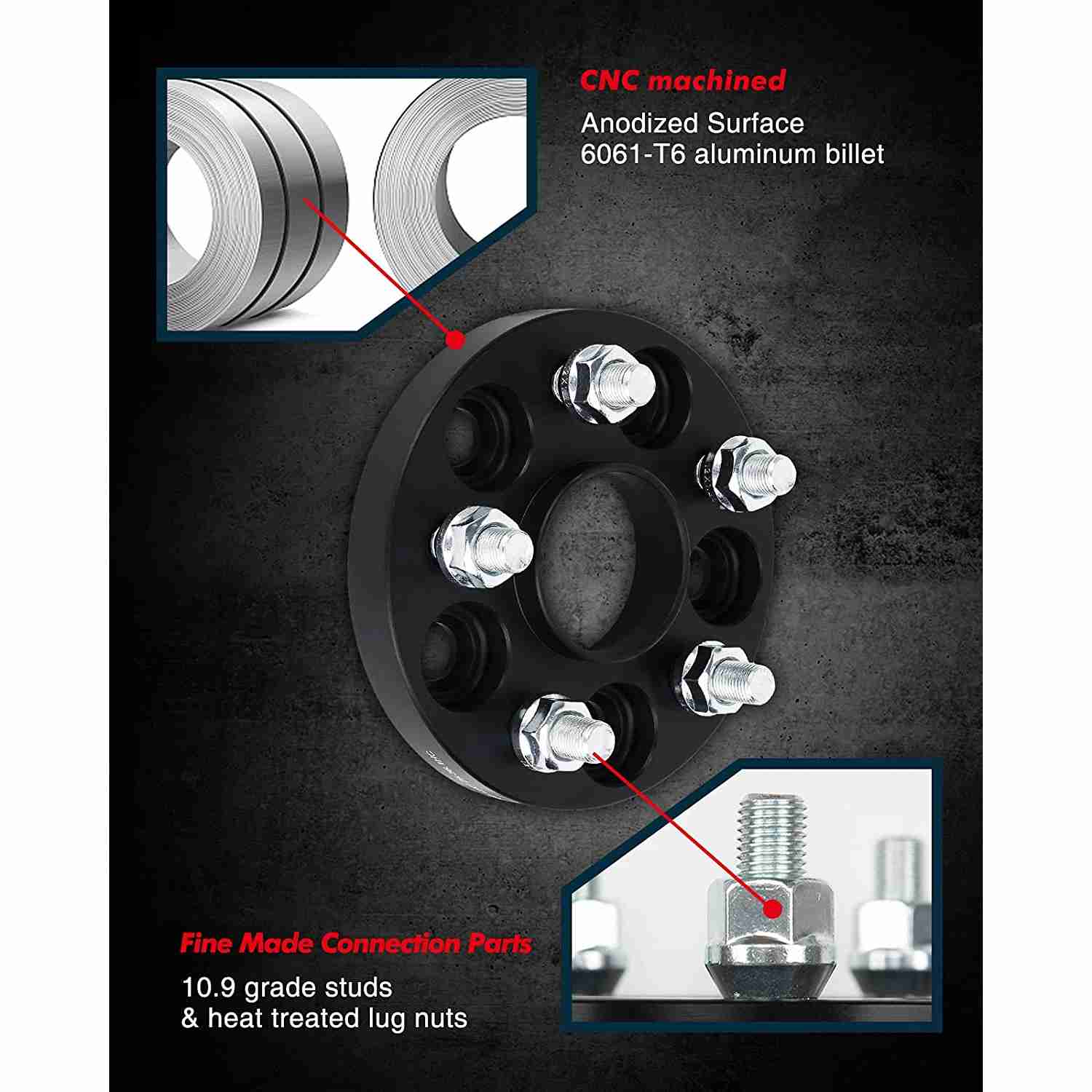 KAX® 1" 4x100mm Hub Centric Wheel Spacers 54.1mm M12X1.5 2PCS for 1996 Mazda Miata 2