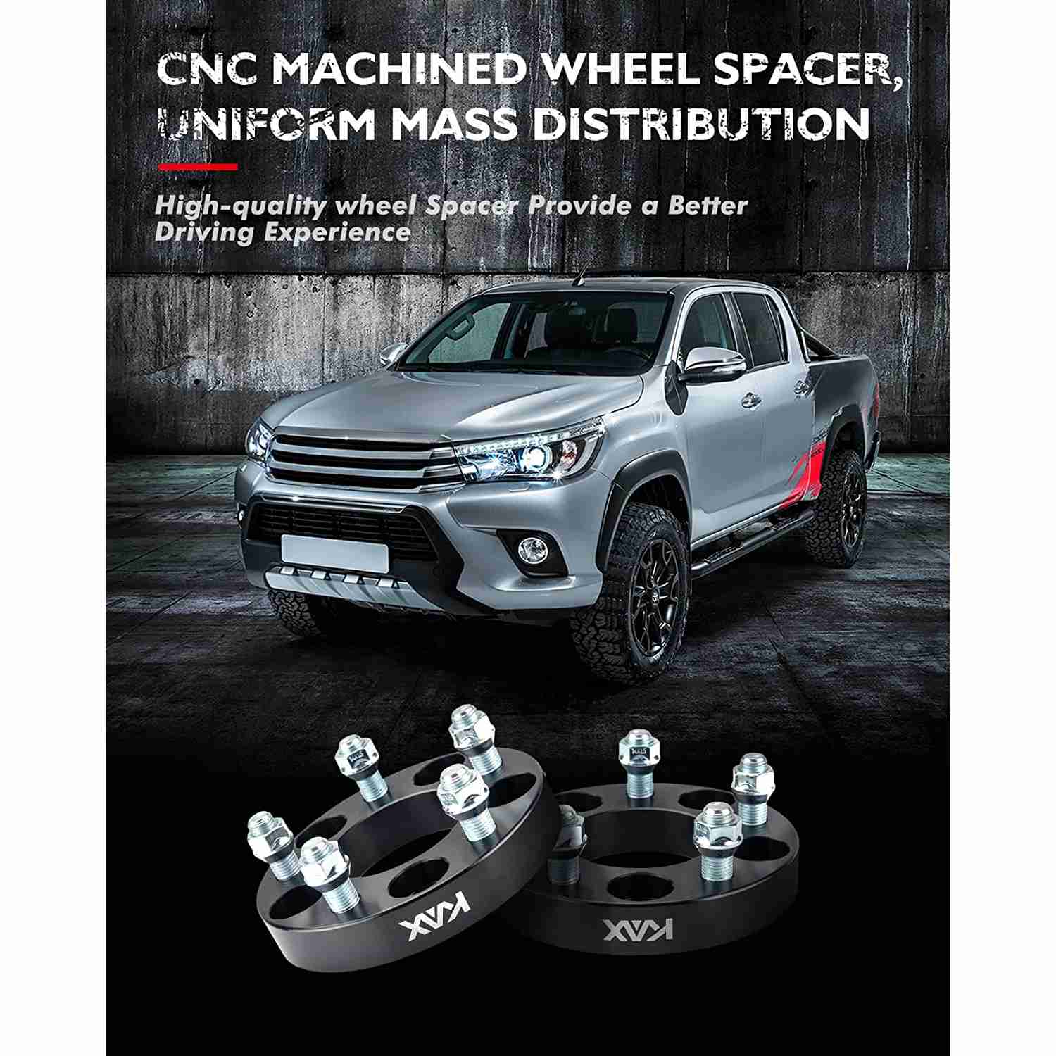 Suncent® 5x115mm Wheel Spacers 1" 71.5mm M14X1.5 2Pcs 4