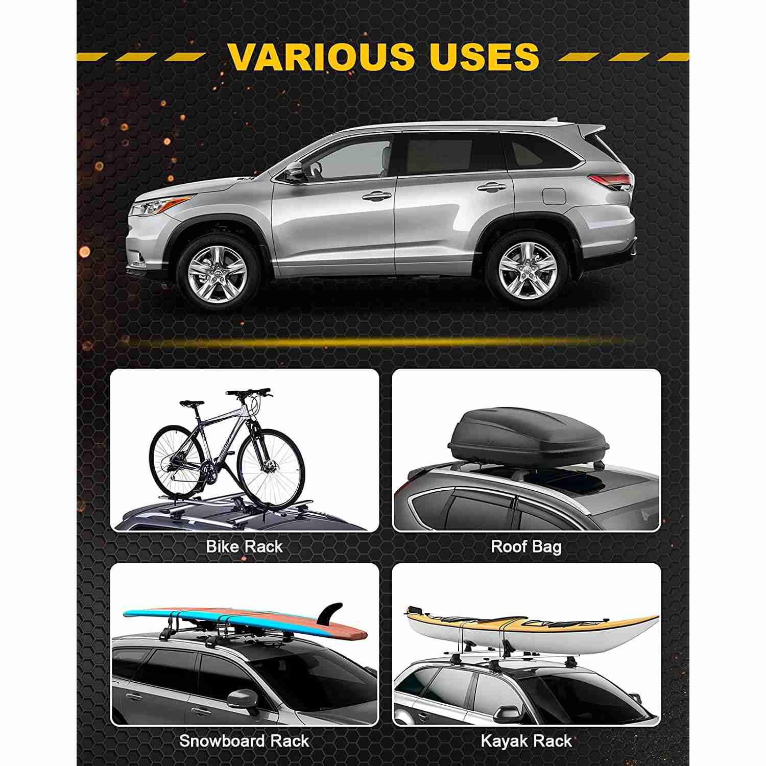 Suncent® 2014-2019 Toyota Highlander Roof Rack Cross Bars 4