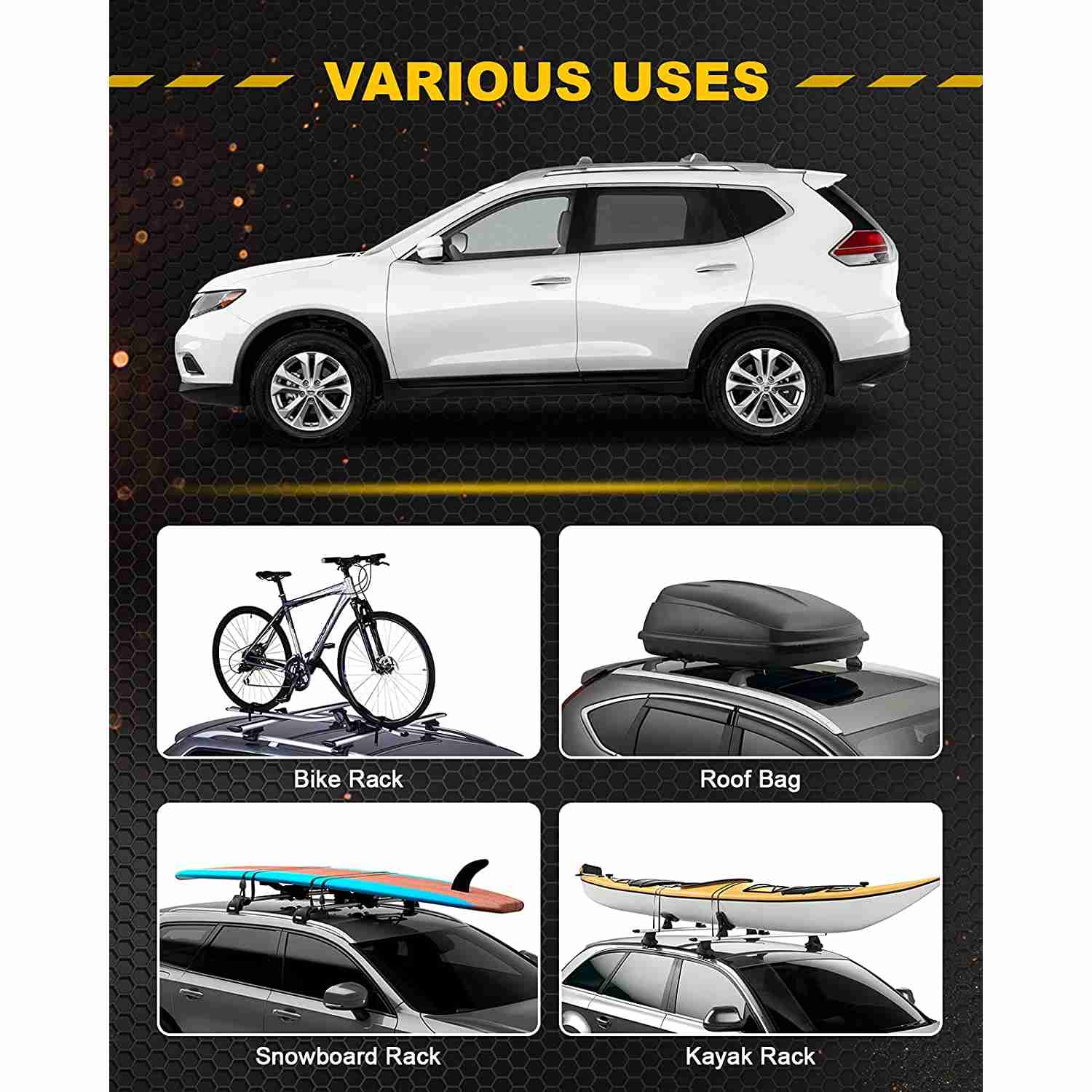 KYX® 2014-2019 Nissan Rogue Roof Rack Cross Bars 4