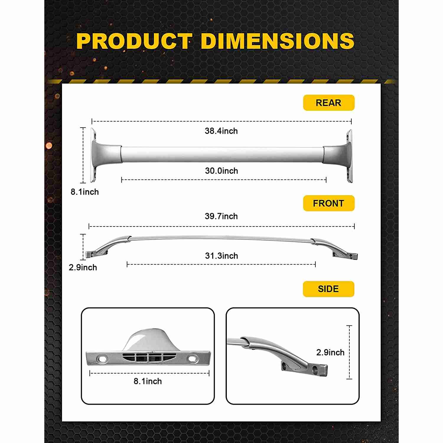 KYX® 2014-2019 Nissan Rogue Roof Rack Cross Bars 6