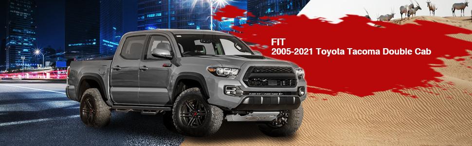 KYX Running Boards for 2005-2021 Tacoma Double Cab Side Steps Nerf Bars Side Bars Step Rails