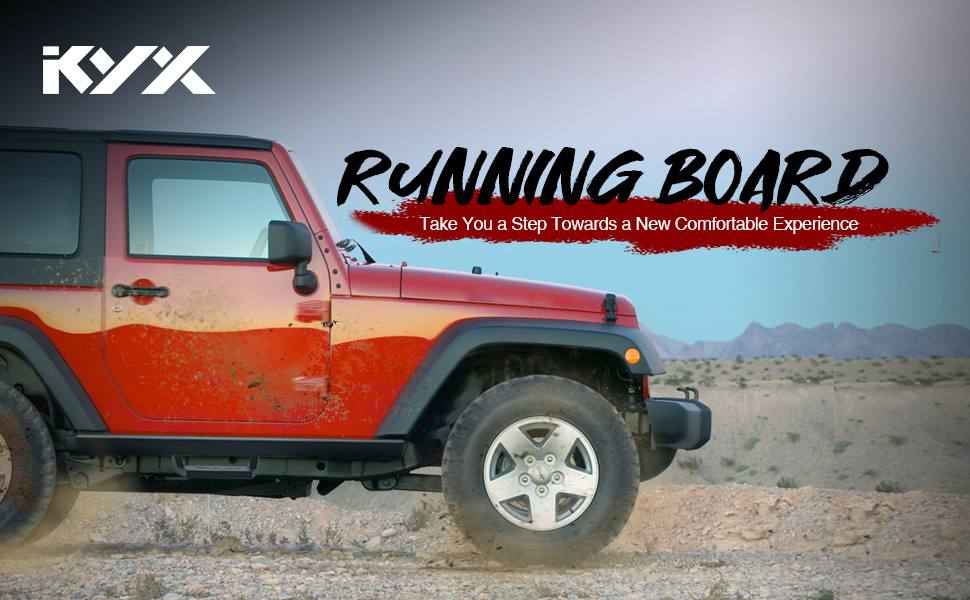 KYX Running Boards for 1987-2006 Wrangler YJ/TJ 2 door