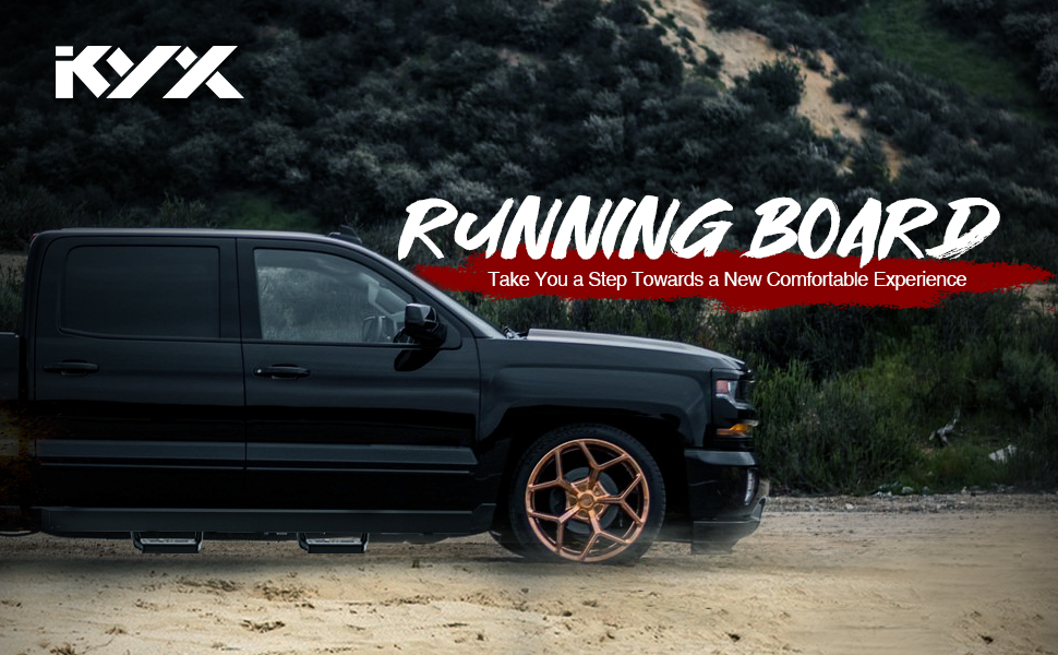 KYX Running Boards for 2007-2018 Silverado/Sierra 1500 Crew Cab