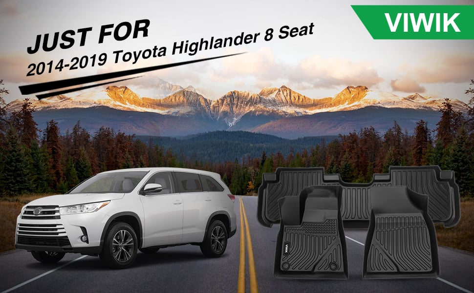 2014-2019 Toyota Highlander 8 Seat floor mats