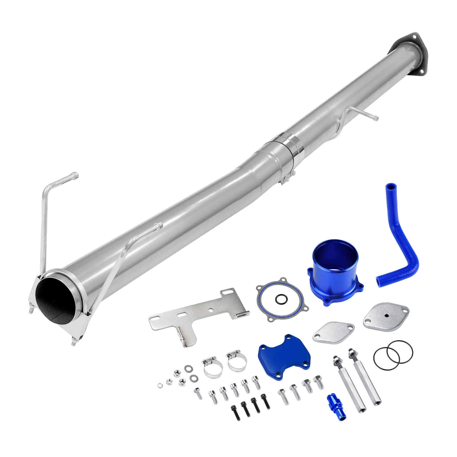 2013-2018 6.7L Cummins Blue EGR Delete Kit & 4" DPF Delete Racepipe 0