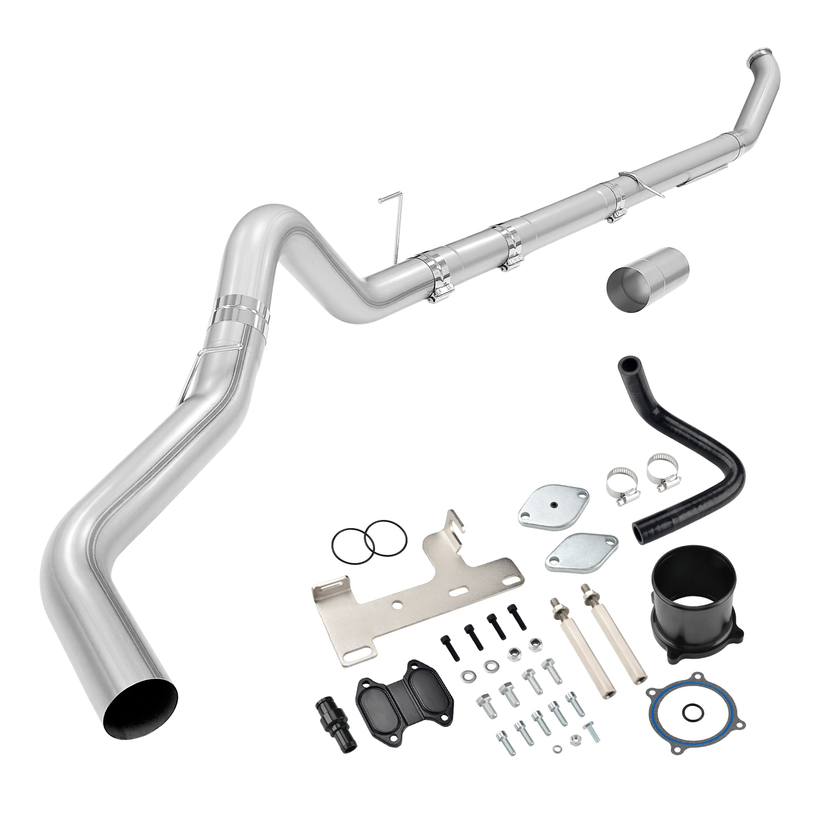 2013-2018 6.7L Cummins 5" Turbo-Back Exhaust System & EGR Delete Kit Black 0