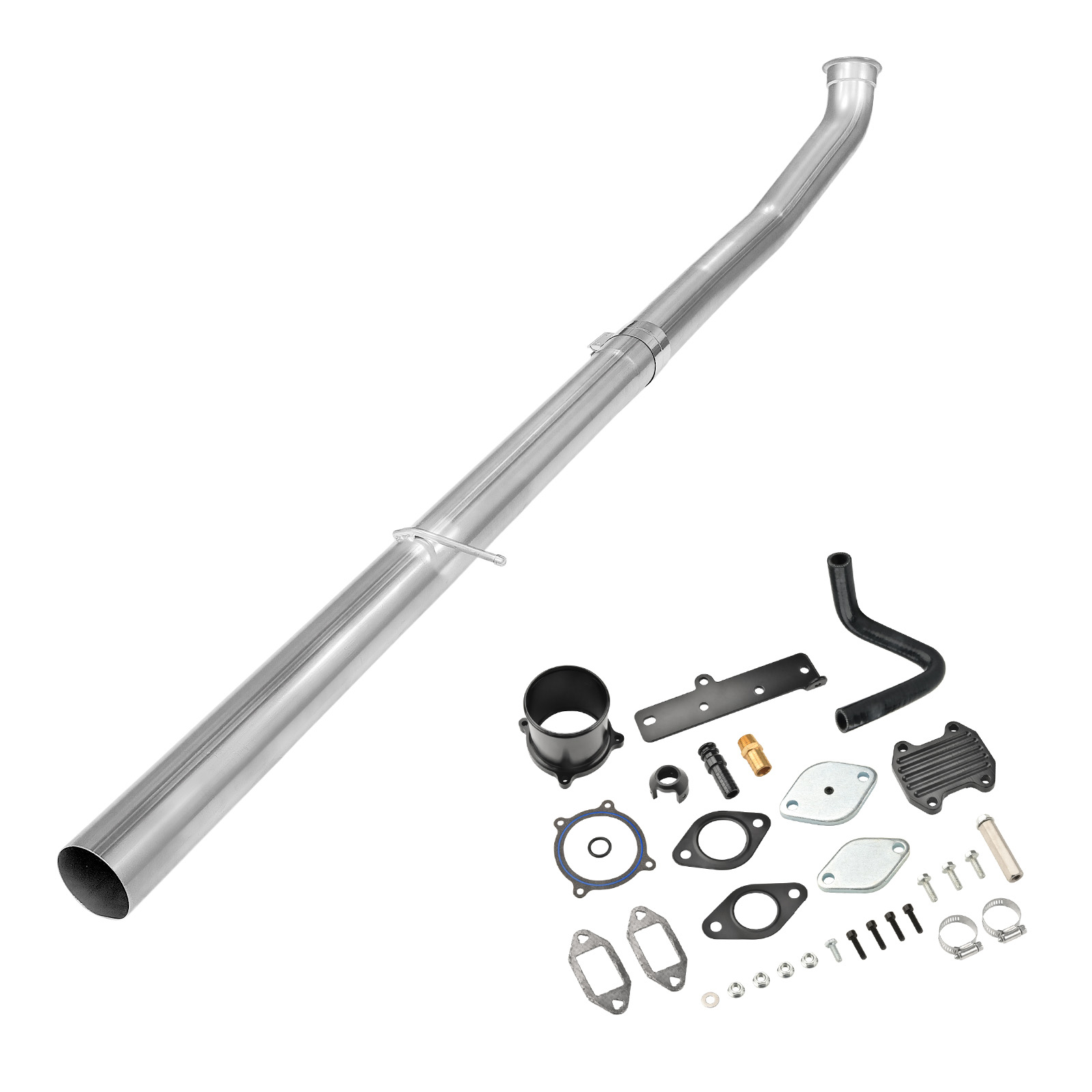 2010-2012 Cummins 6.7L Black EGR Delete Kit And 4" CAT DPF Delete Racepipe 0