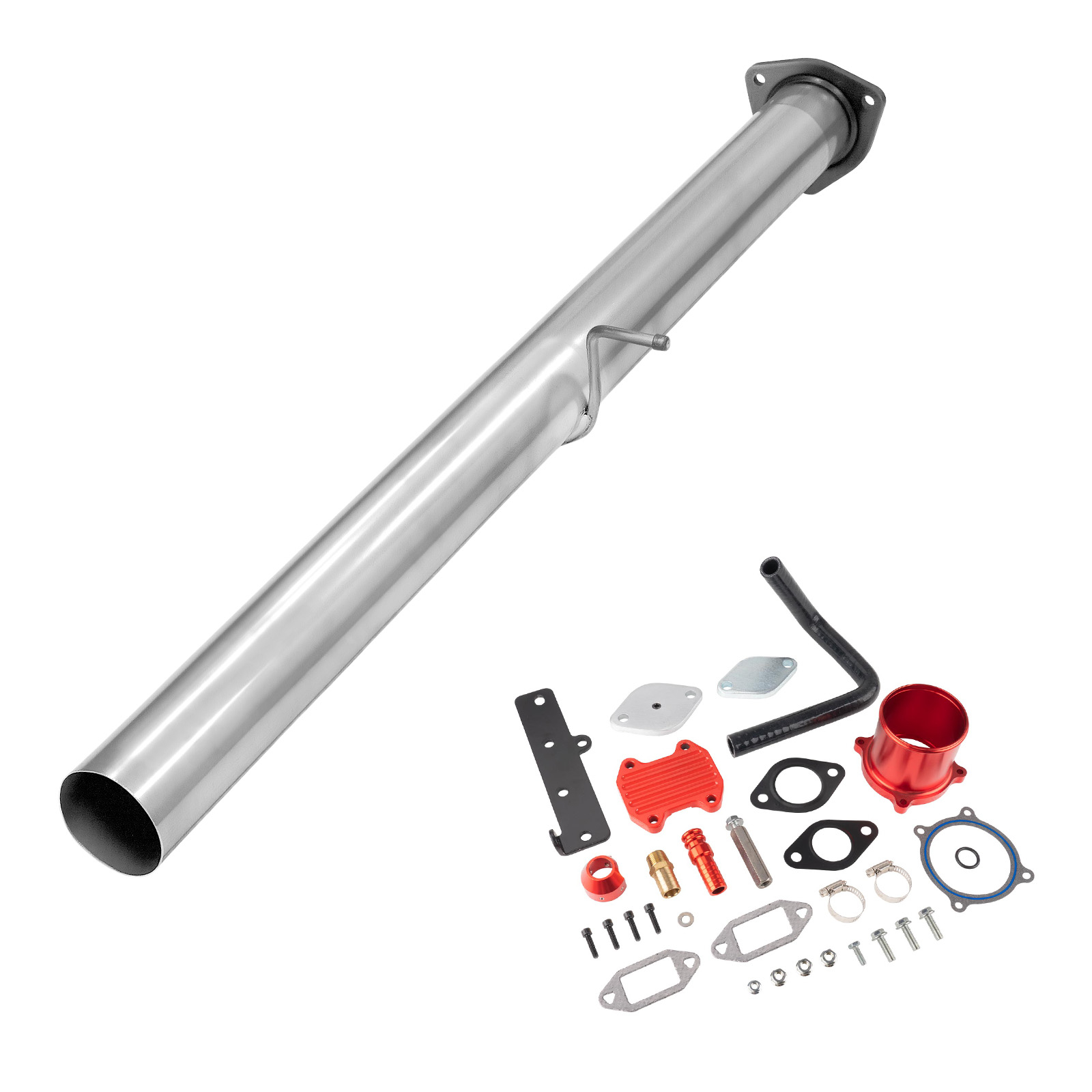 2010-2012 Cummins 6.7L Red EGR Delete Kit And 4" DPF Delete Racepipe 0