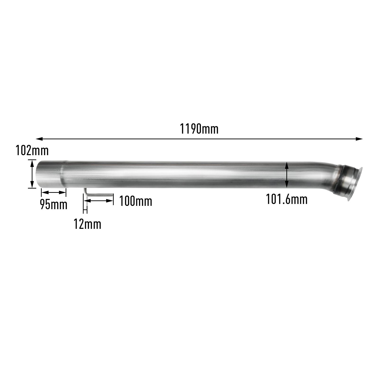 2019-2024 6.7L Cummins 4" DPF & Cat Delete Race Pipe for Dodge Ram 2500/3500 14