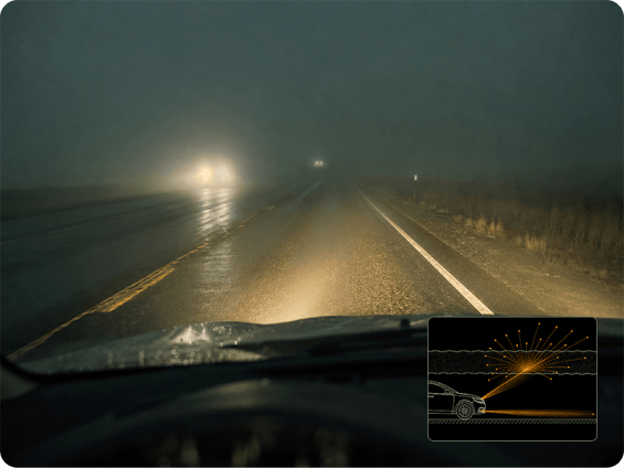 In rain and fog, you need the right light — low and cutting.