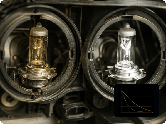 Your bulbs already faded 30%. You never noticed.