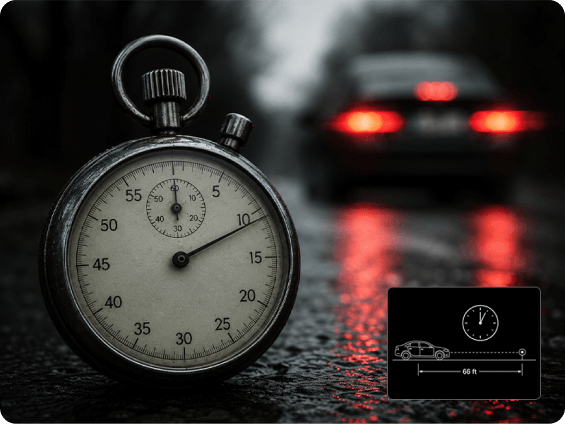 One second too late is 66 feet of blind road.