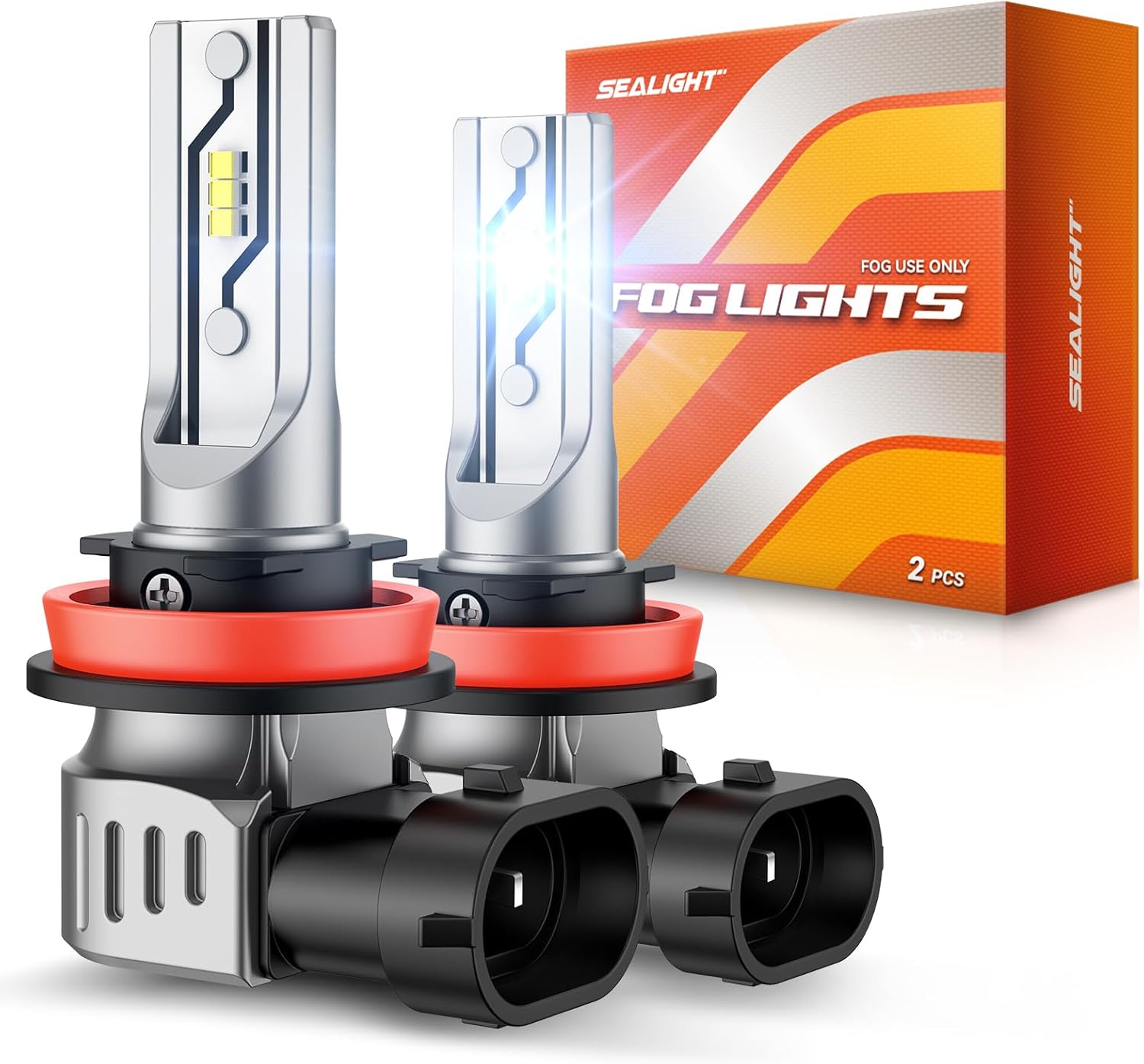 SEALIGHT® F5 H11/H16/H8/H9 LED Fog Light Bulbs 6500K Cool White 30W 10000LM IP68 2PCS