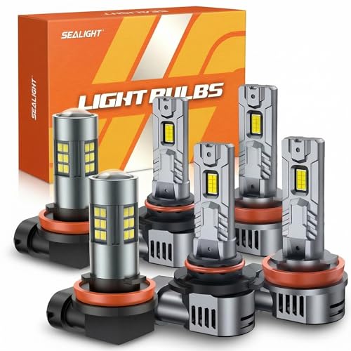 SEALIGHT® G2 9005/HB3 H11/H8/H16 IP68 LED Headlight H11/H8/H16 Fog Light Bulbs Combo 3Pairs