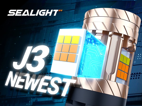 SEALIGHT SLJ3 7443/7440 Dual Color Amber/White LED Bulbs for Turn