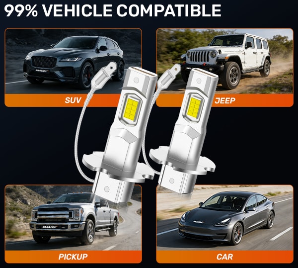 Brightest H3 H3II LED Fog Light Bulbs 30W 6500K | Xenower XF3