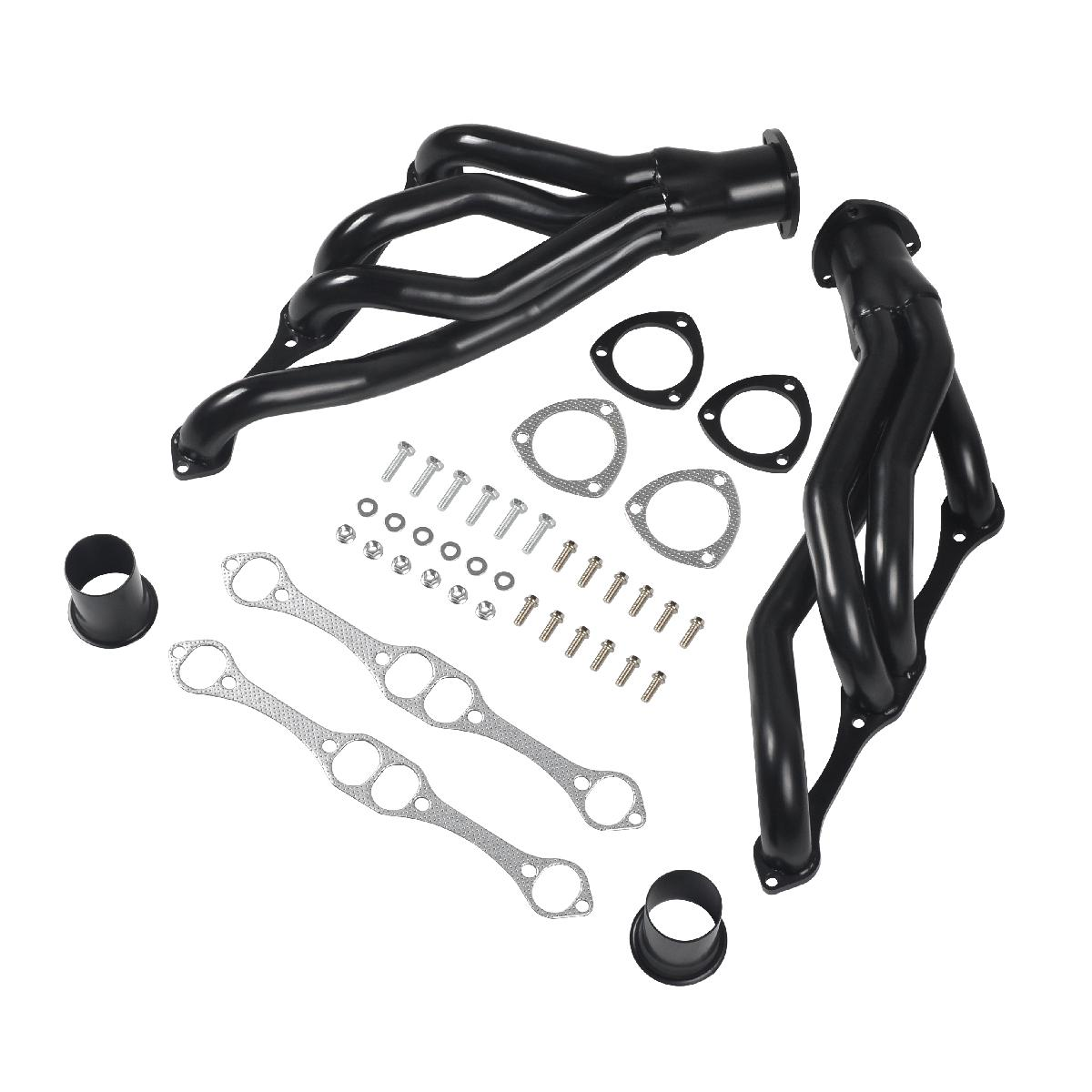 1-7/8" Black Exhaust Header For 1968-1979 Chevy Small Block Gen I 307 327 350 400 V8 1