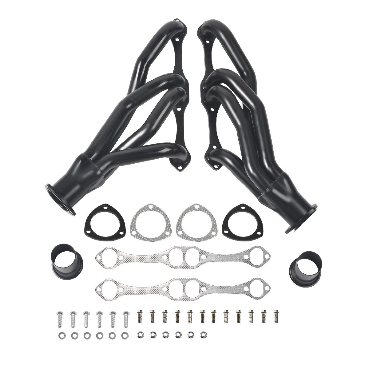 1-7/8" Black Exhaust Header For 1968-1979 Chevy Small Block Gen I 307 327 350 400 V8 0
