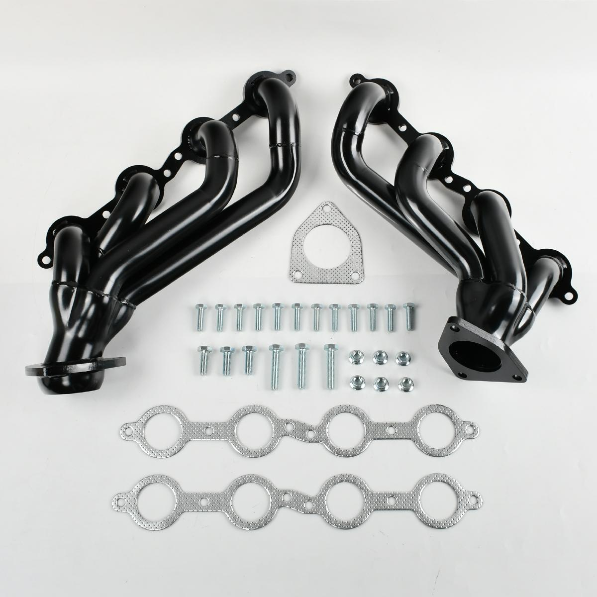 1-5/8" Black Exhaust Header For 2000-2016 Silverado Sierra 1500 2500/3500HD 4.8 5.3 6.0 V8 | Suncent® 0