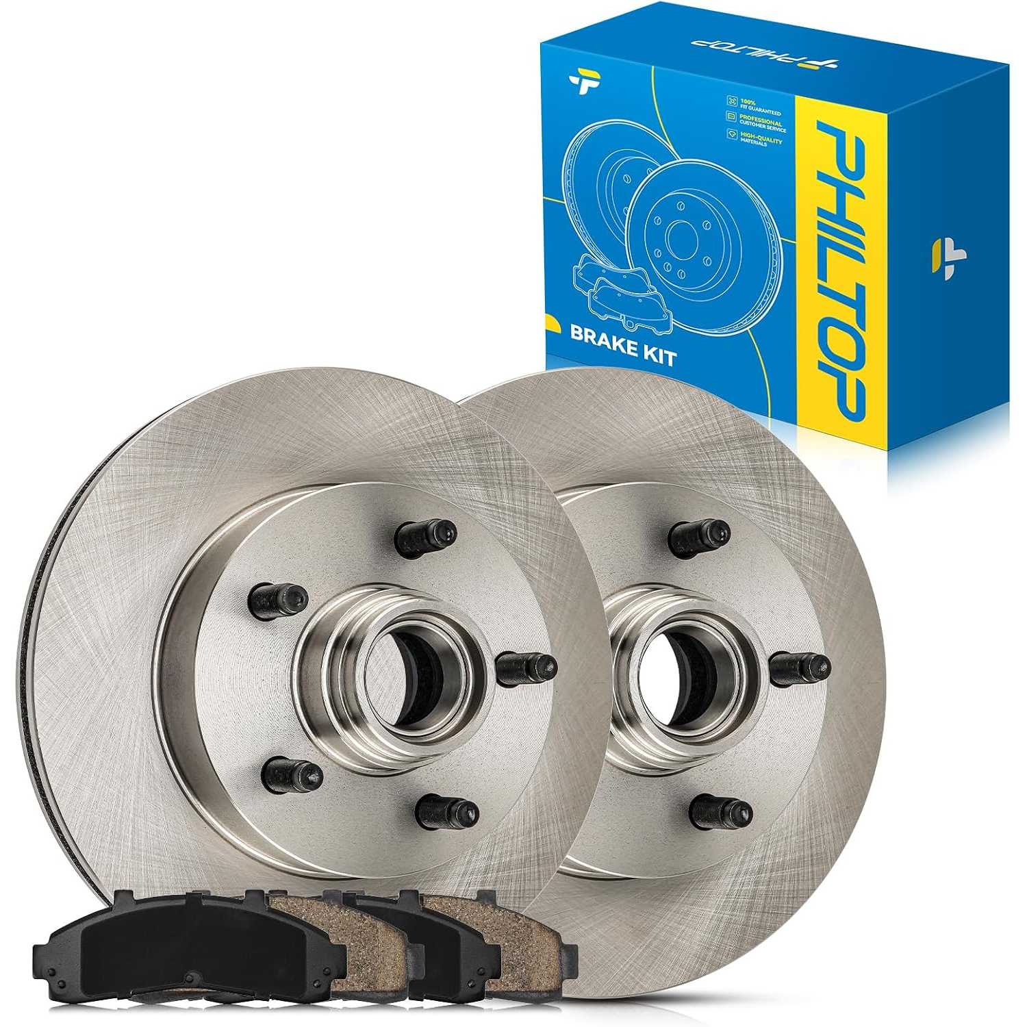 Front Brake Pads and Rotors Kit, OE Carbon Fiber Ceramic Brake Pads and Rotors for Ford 1998-2001 Ranger