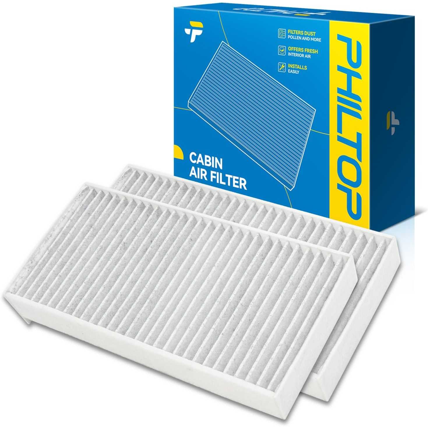 PHILTOP Cabin Air Filter w/ Carbon | Mercedes E350 2020-2023 Mini Cooper 2016-2017 BMW i3 2014-2016 | CF11815