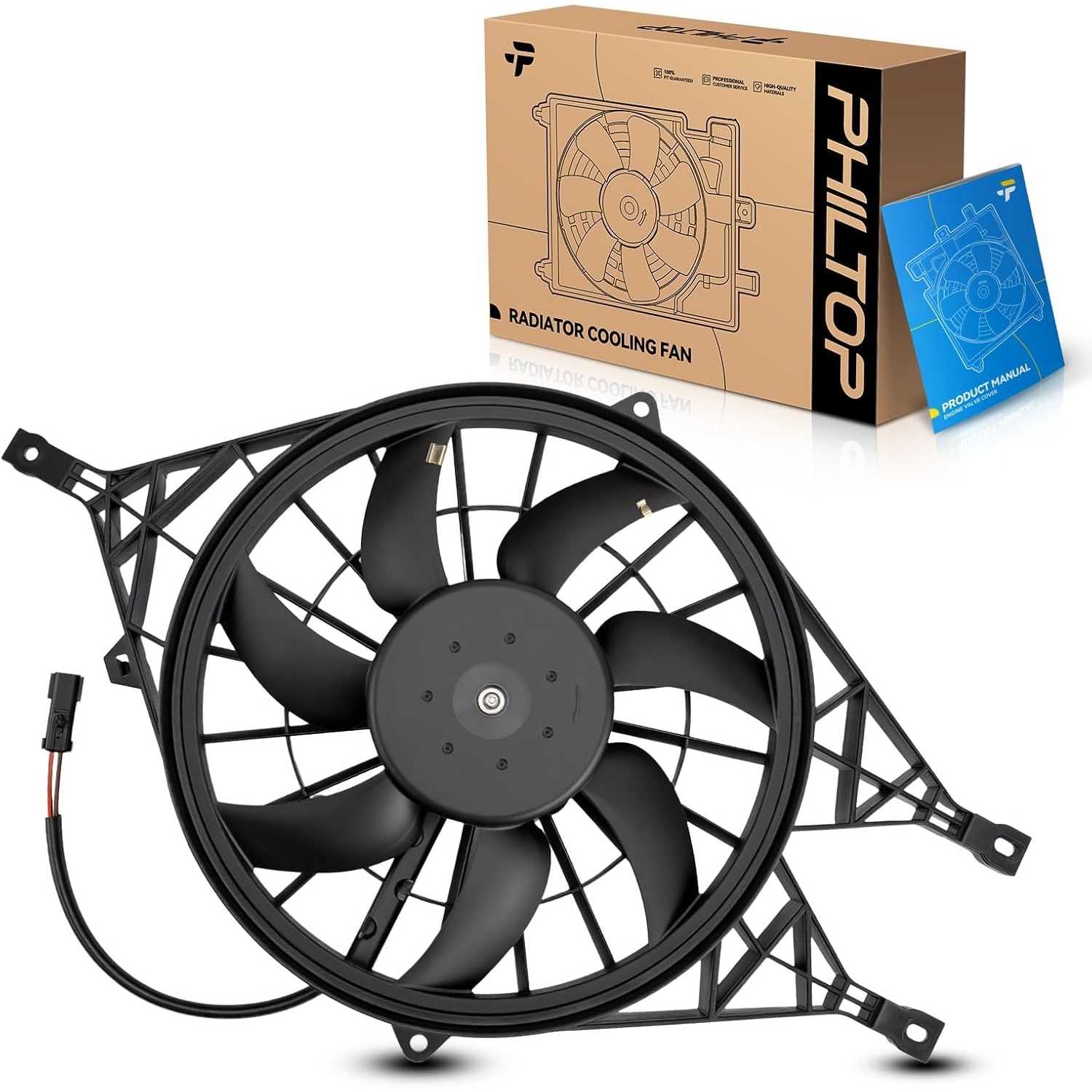 620880 Radiator Cooling Fan Assembly, Compatible with 1997-2004 Dakota, 2000-2003 Durango, Replace # 620880, 52030033AD