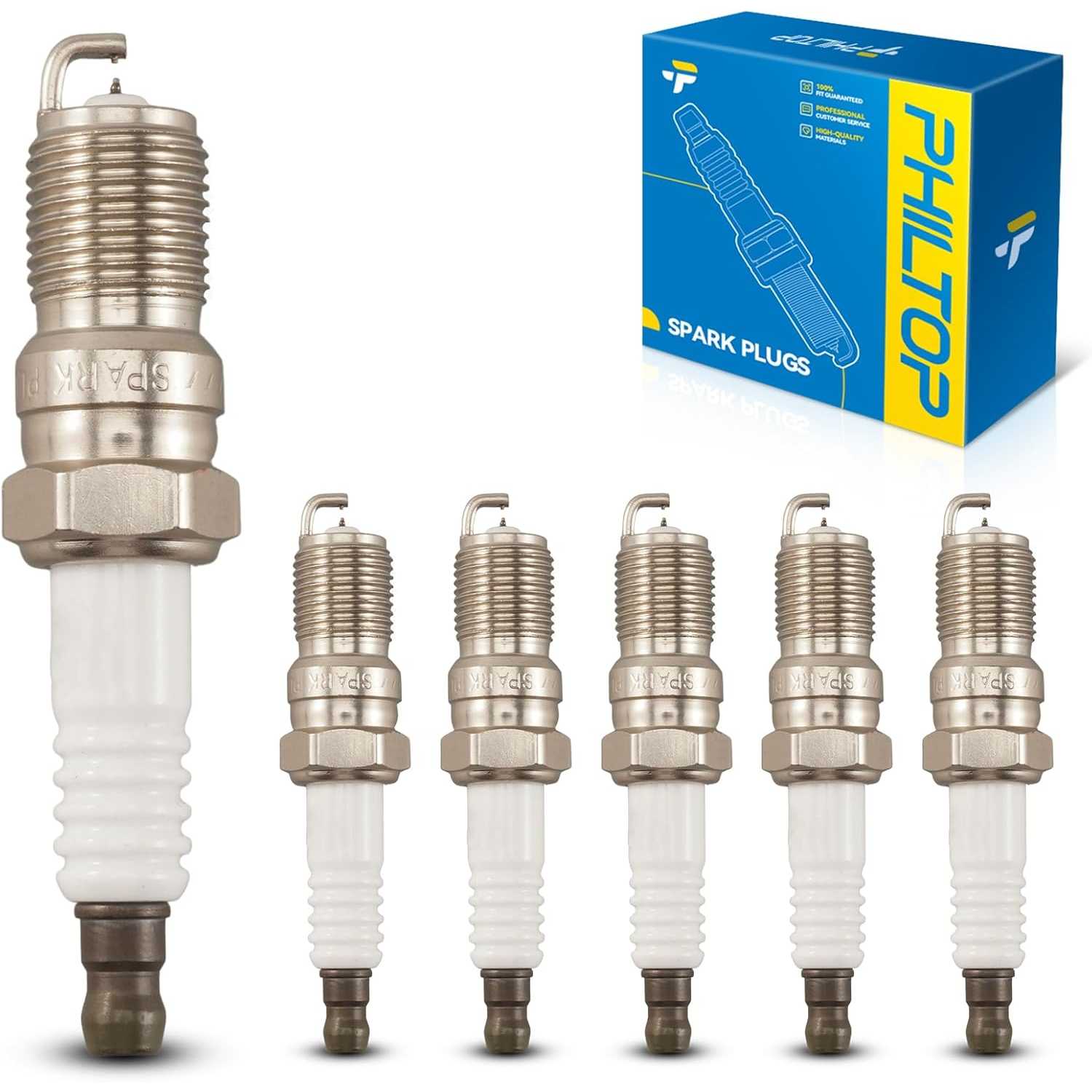 6PCS Double Iridium TR55IX Spark Plugs, Replacement for F-150, Explorer, Expedition, Escape, K1500, Taurus, LeSabre