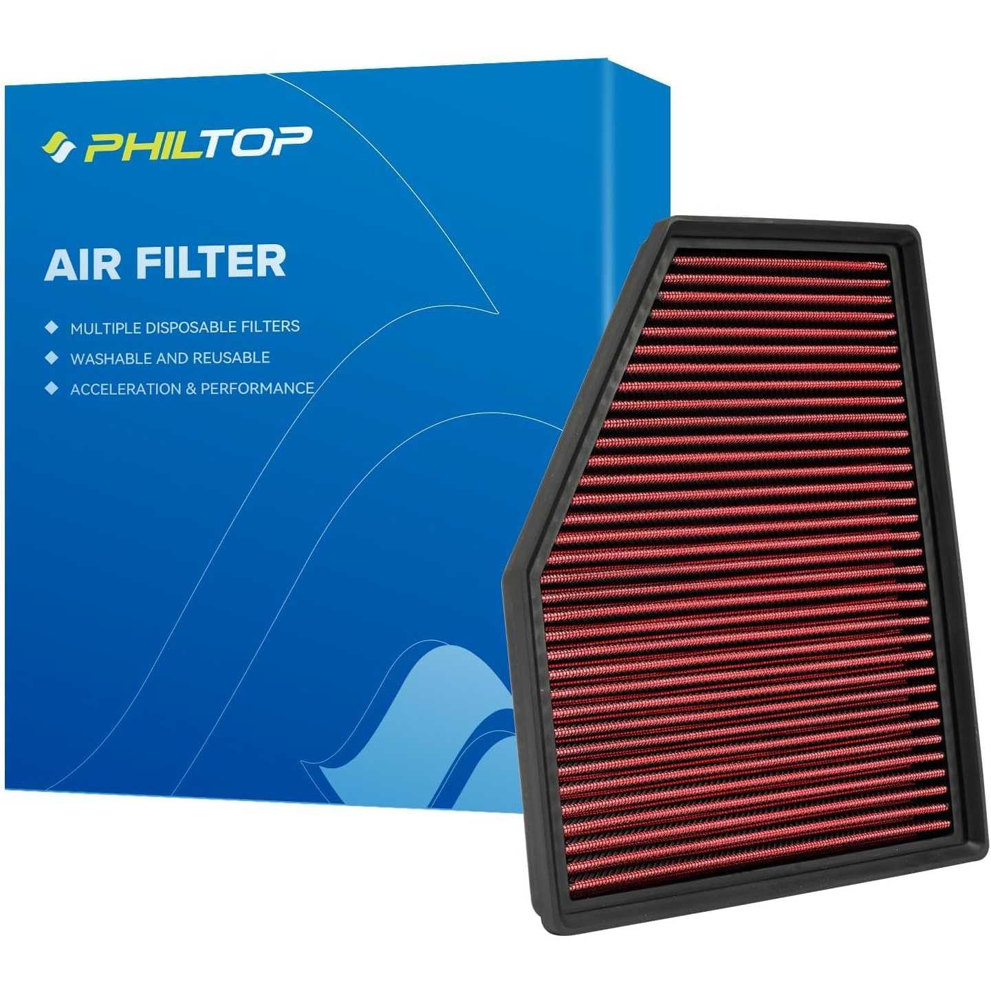 PHILTOP Engine Air Filter High Flow | BMW 740i 2015-2020 BMW 520d 2015-2020 BMW 530i 2015-2020 | 33-3079