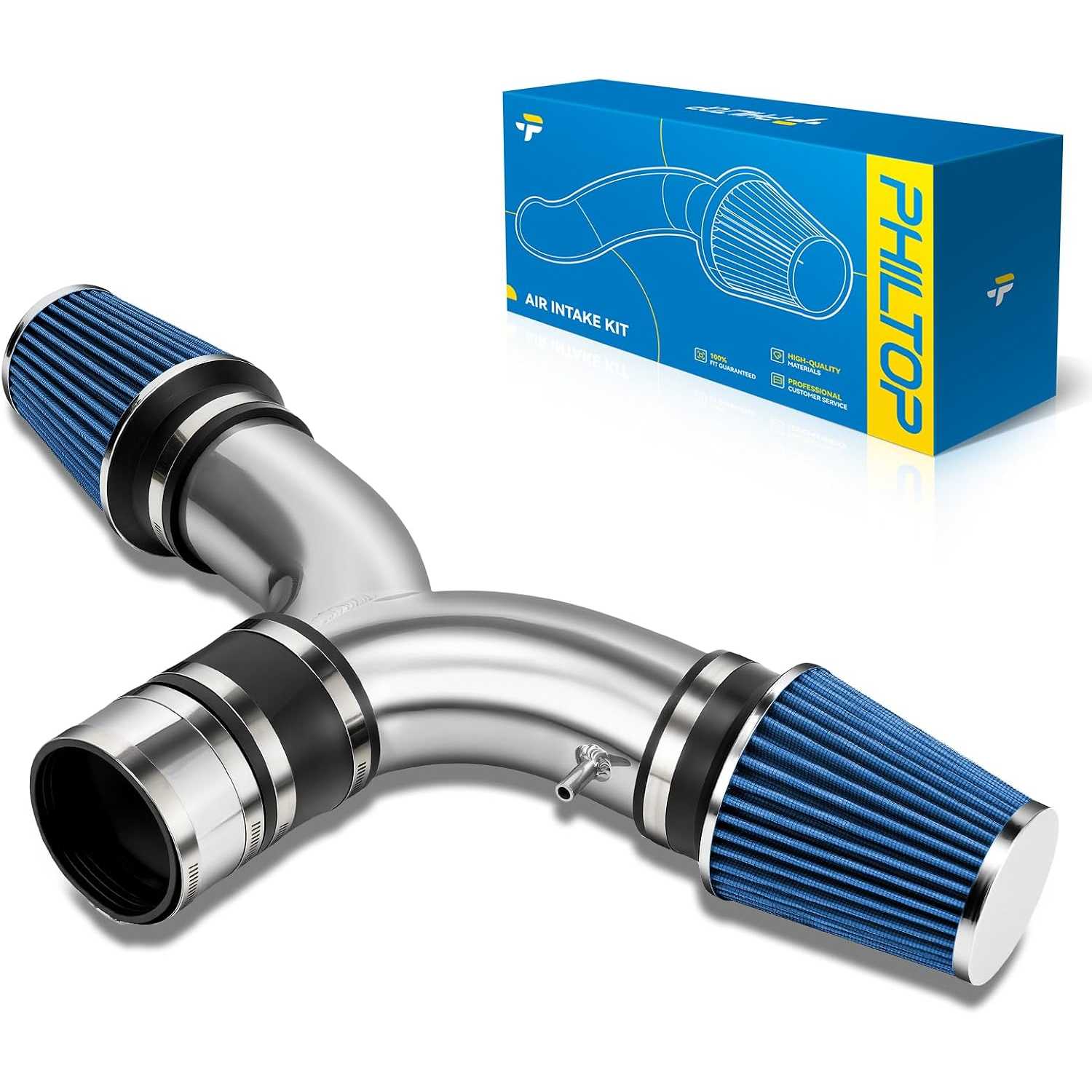 3.5" Cold Air Intake Kit System Compatible with 2003-2008 Dodge Ram 1500, High Performance, Blue