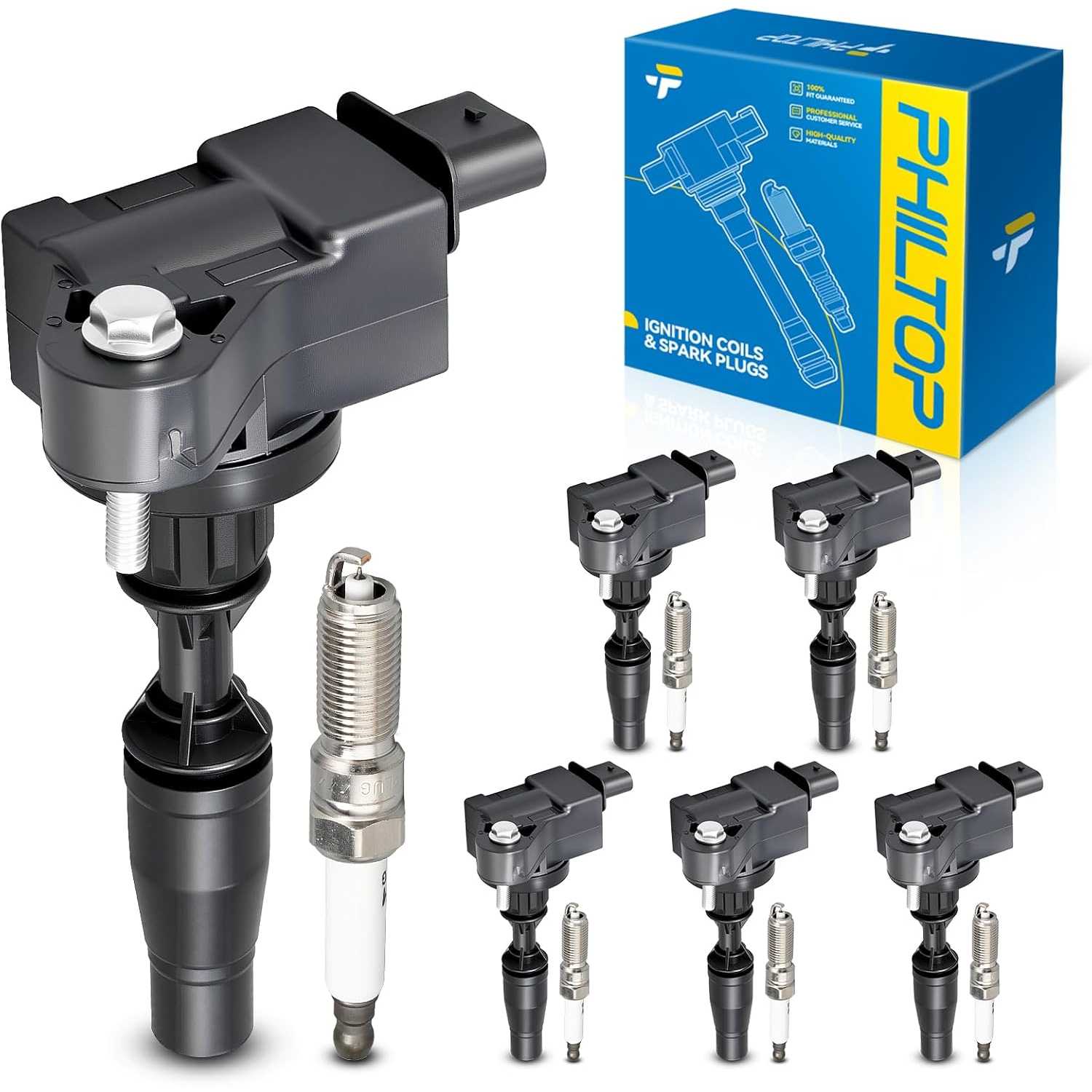 Ignition Coil Pack and Iridium Spark Plugs Fits for GMC 2016-2020 Acadia 3.6L, Cadillac 2017-2021 2023 XT5 3.6L