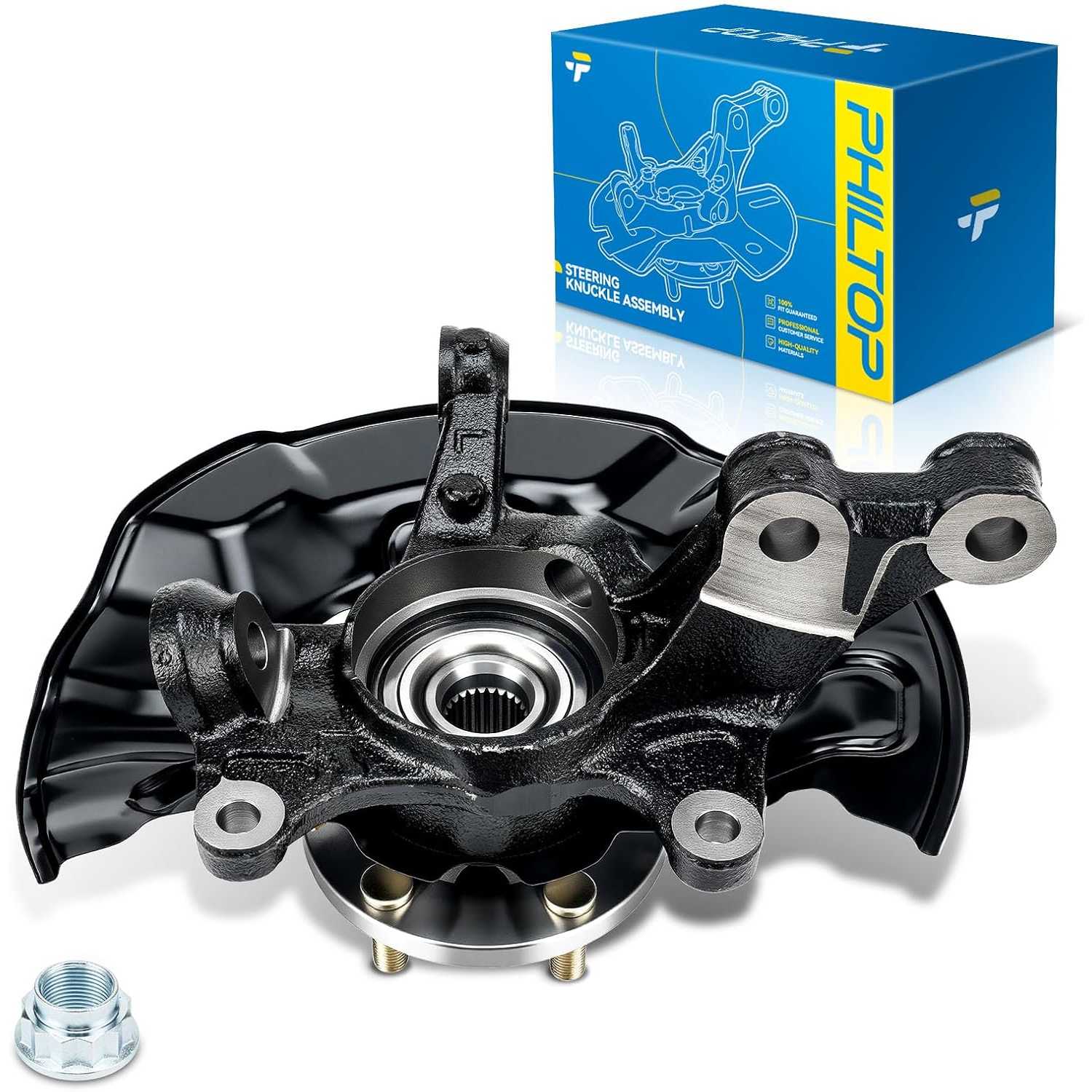 Front steering knuckle and hub assembly Compatible with 2014-2018 Toyota Corolla,Driver Side