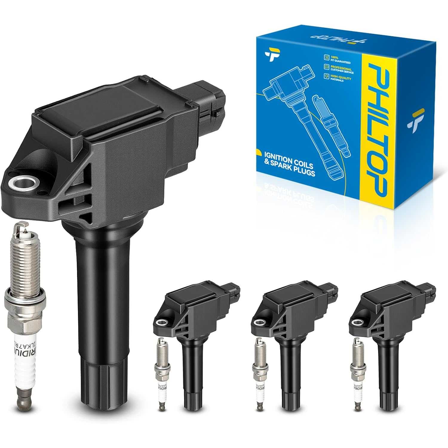 Ignition Coil Pack and Iridium Spark Plugs Fits for Subaru 2015-2019 Outback 2.5L, 2017-2018 Forester 2.5L