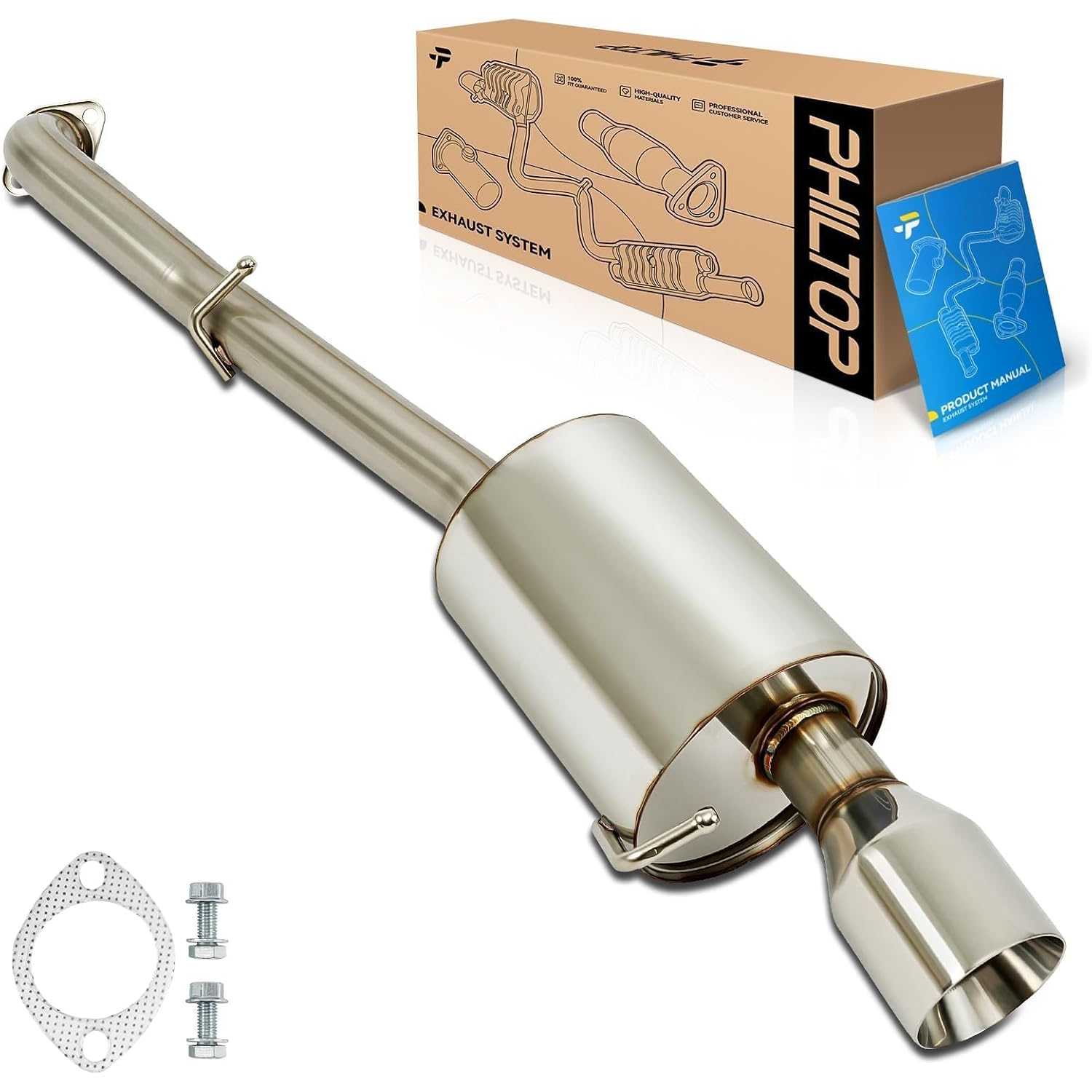 Cat-Back System, Stainless Steel Cat Back Exhaust System Fit for 2014-2018 Toyota Corolla