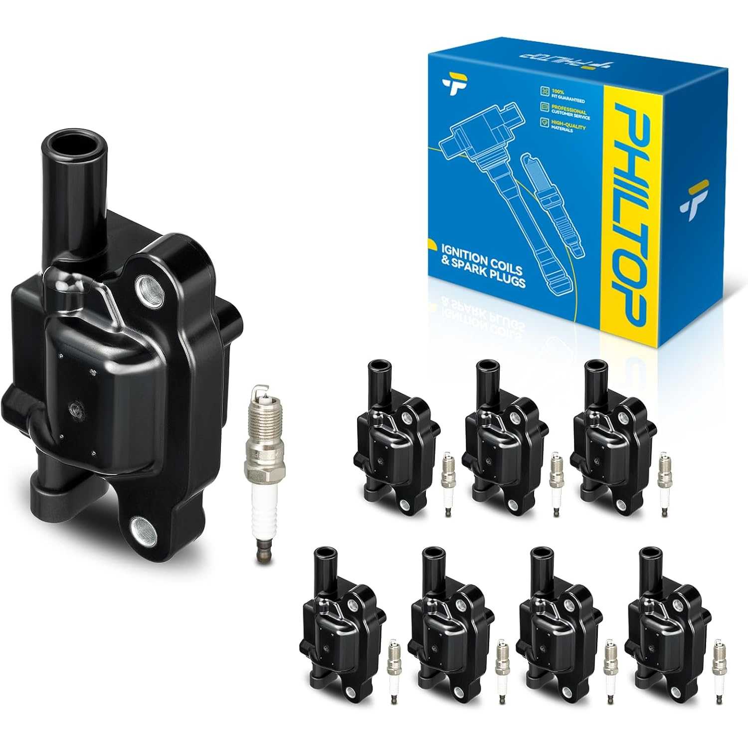 Ignition Coil Pack and Iridium Spark Plugs Fits for Chevrolet 2007-2013 Silverado 1500 5.3L