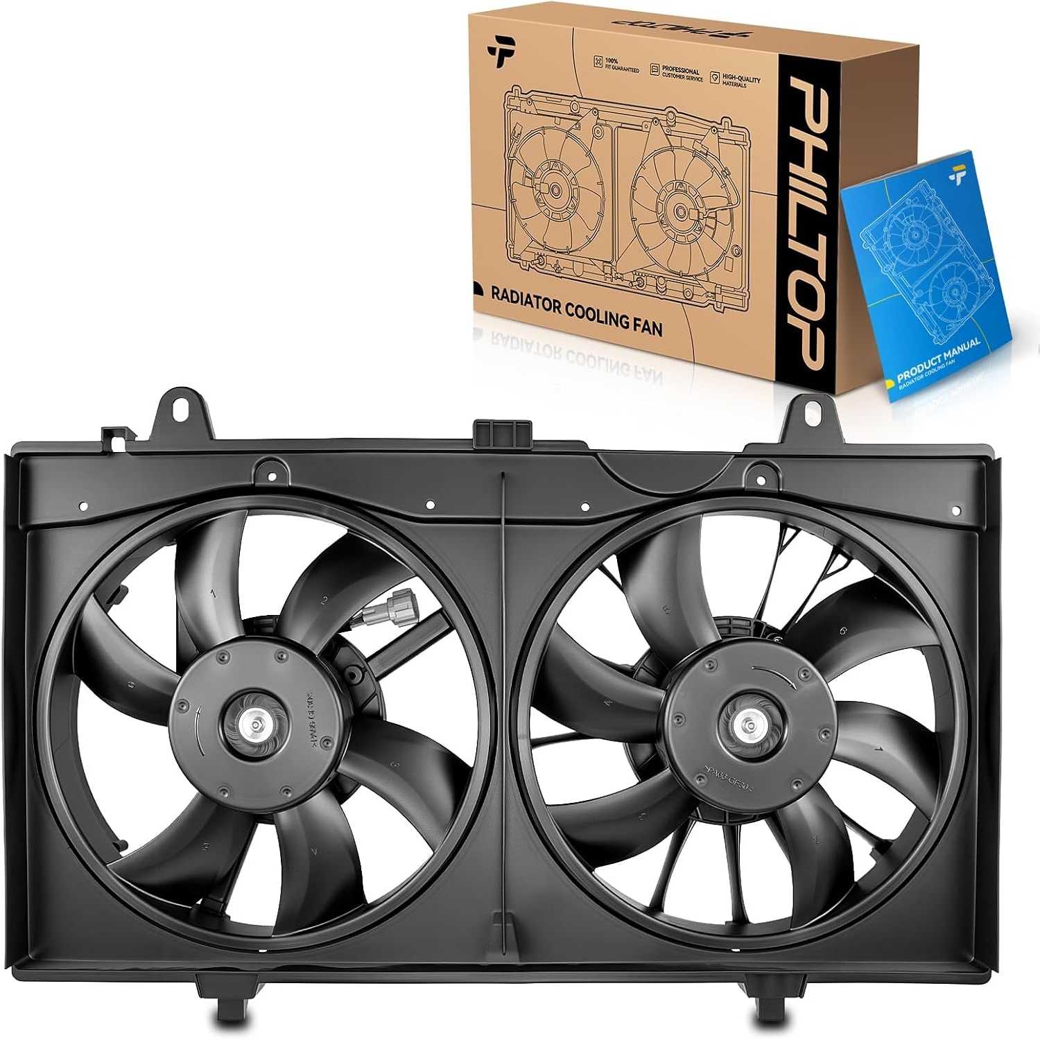 Engine Cooling Radiator Fan Assembly for Select NIS-san Sentra Models 2007-2012 Radiator Cooling Fan Kit Replacement ...