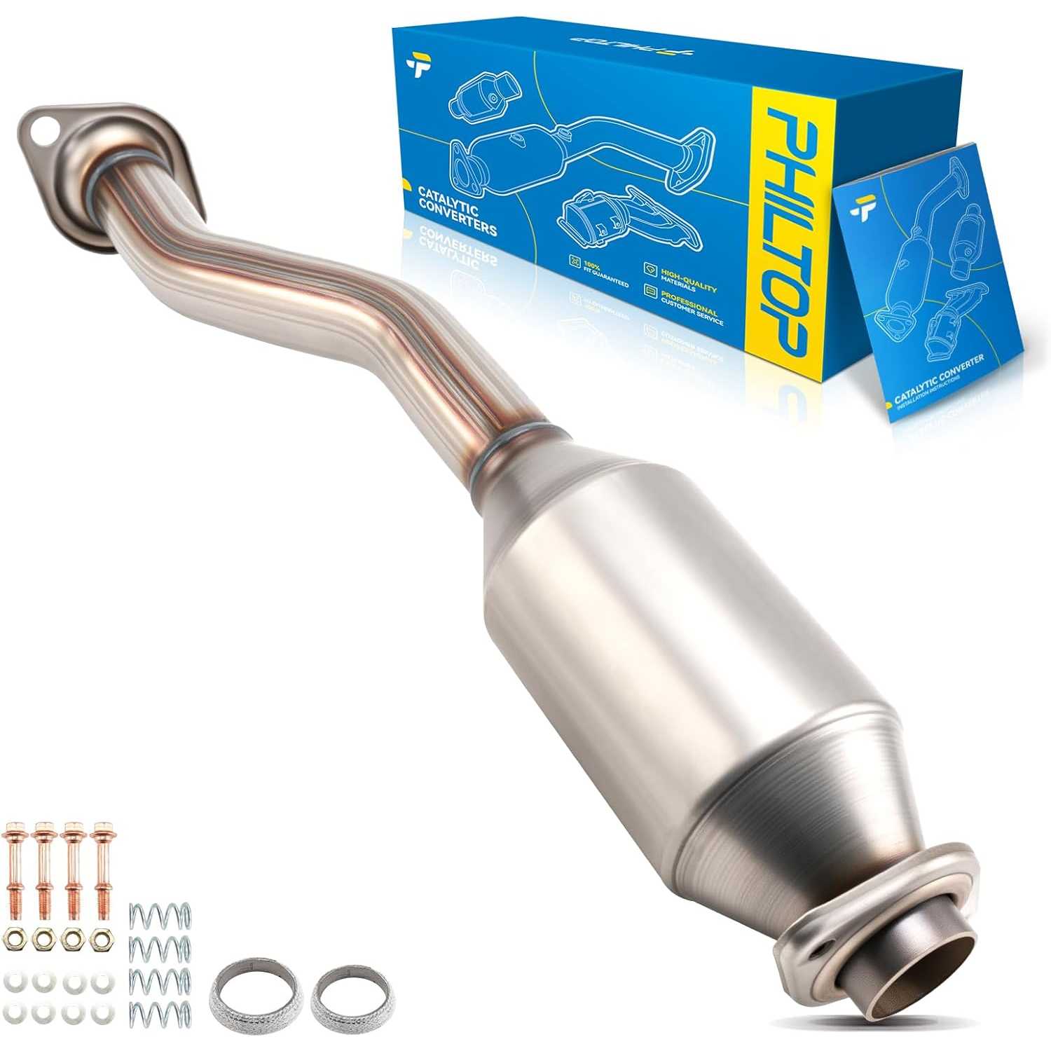Rear Catalytic Converter Kit Direct-Fit Compatible with Nissan 2013-2019 Sentra 1.8L Replace# 16799, 644131, 41230