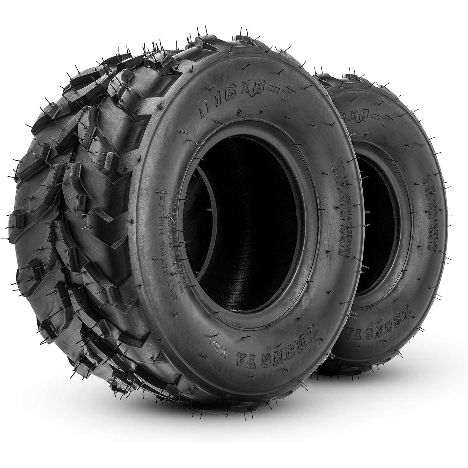16x8-7 ATV UTV Tires, 4-Ply Super Mud 16x8-7 ATV All-Terrain Tires for Riding Mowers, Golf Carts, Off-Road,2 Pcs