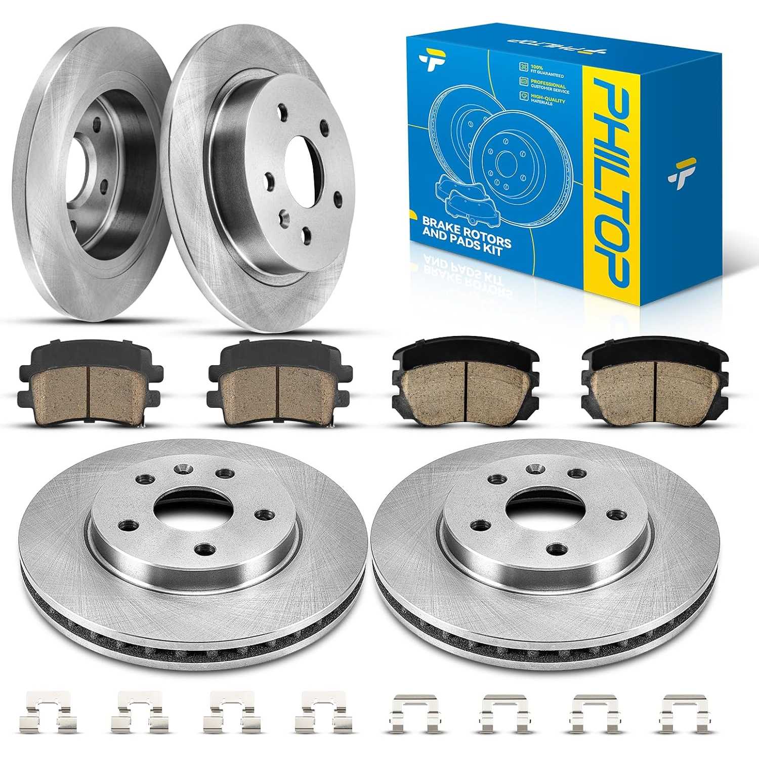 Front and Rear Brake Kit For Buick Regal 2011-2017, Brake Rotors and Brake Pads Kit Replace # 55183+D1430+55184+D1421