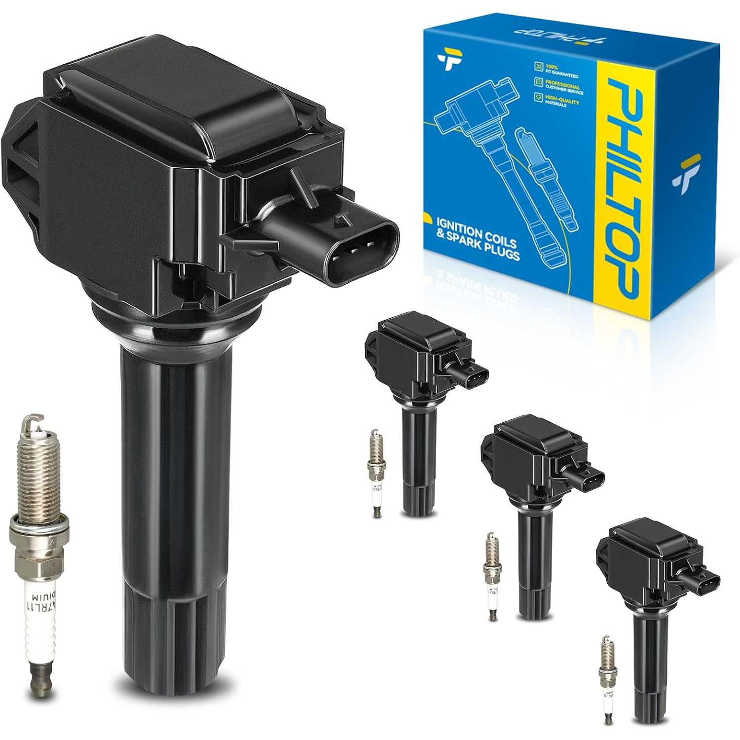 Ignition Coil Pack and Iridium Spark Plugs Fits for Subaru 2014-2016 Forester 2.5L, 2013-2014 Outback 2.5L