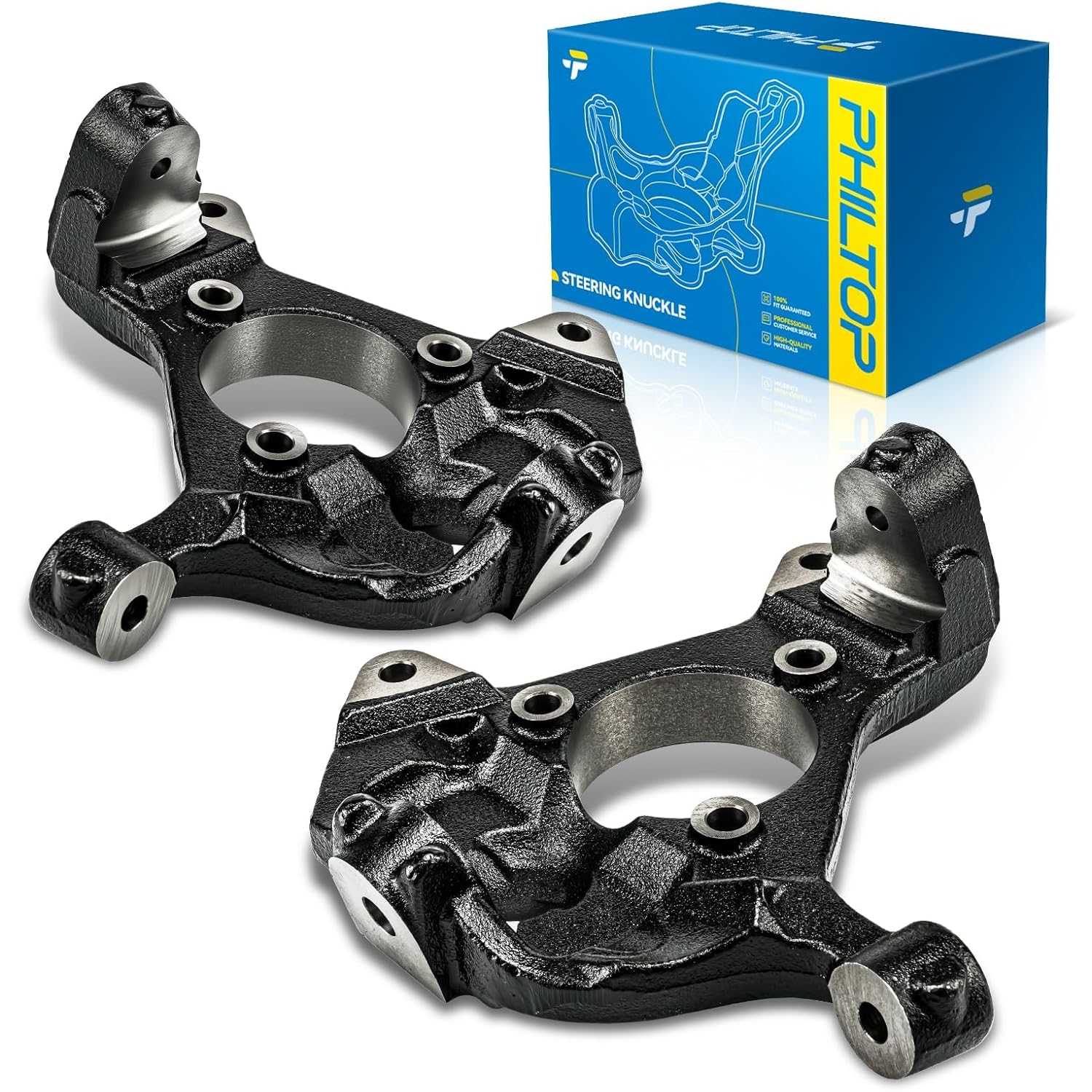 2 x Front steering knuckle Compatible with 2007-2014 Chevy Silverado 1500, 2007-2014 GMC Sierra 1500