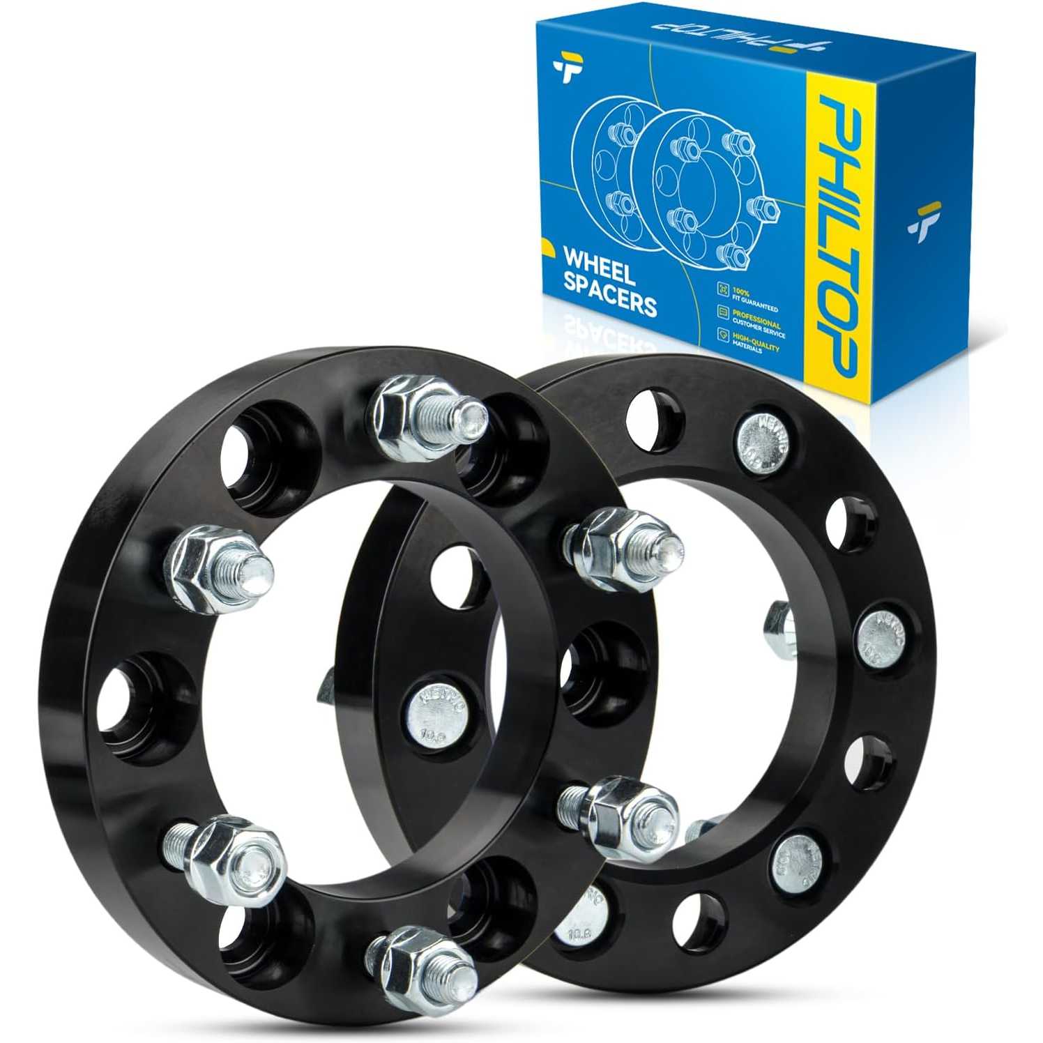 6x5.5 Wheel Spacers 1 inch, 2 Pcs Lug Centric Wheel Spacers with 108mm Hub Bore M12x1.5 Studs fit for Tacoma, 4Runner