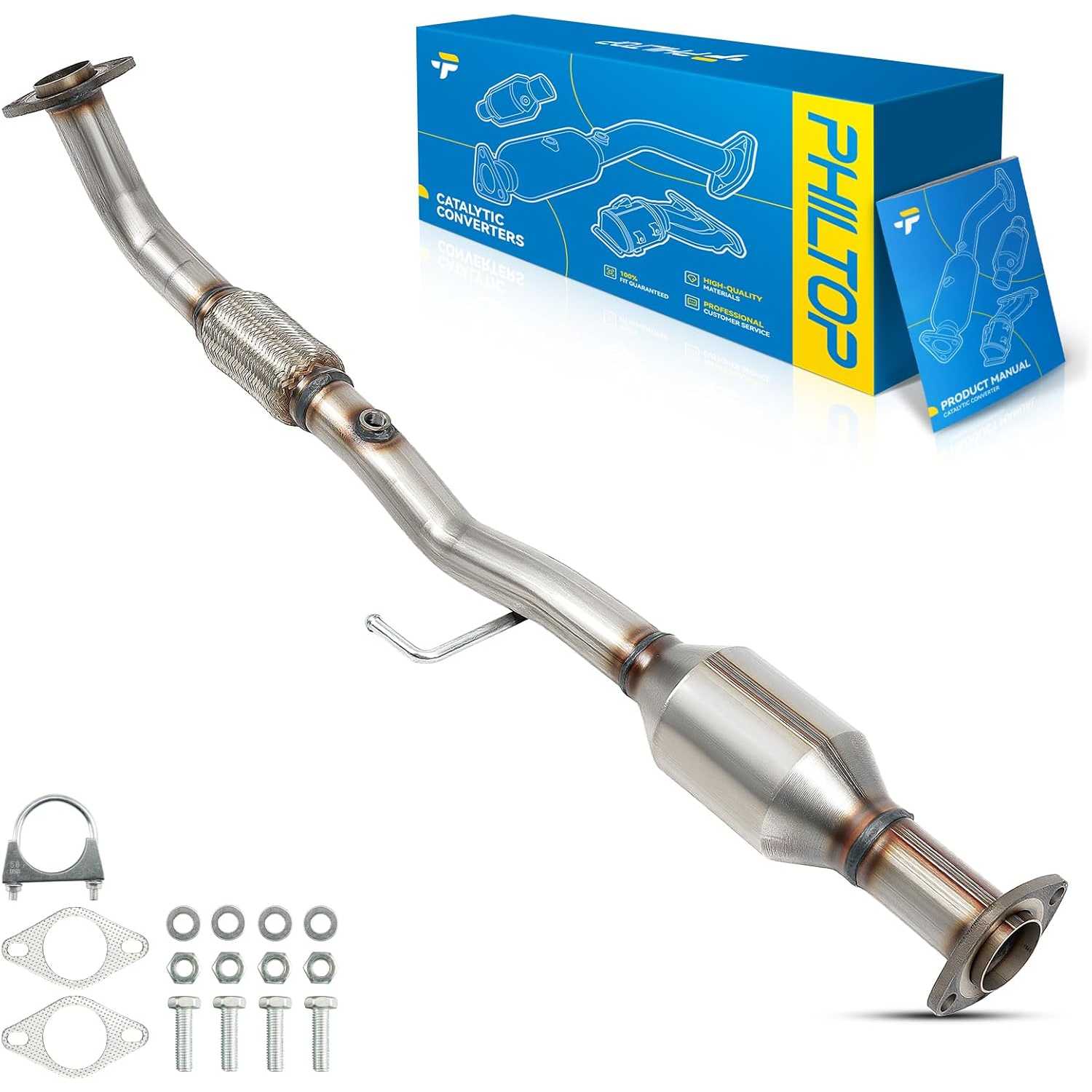 Rear Catalytic Converter Kit Direct-Fit Compatible with Toyota 2010-2011 Camry 2.5L OE Replace 54787, 643073