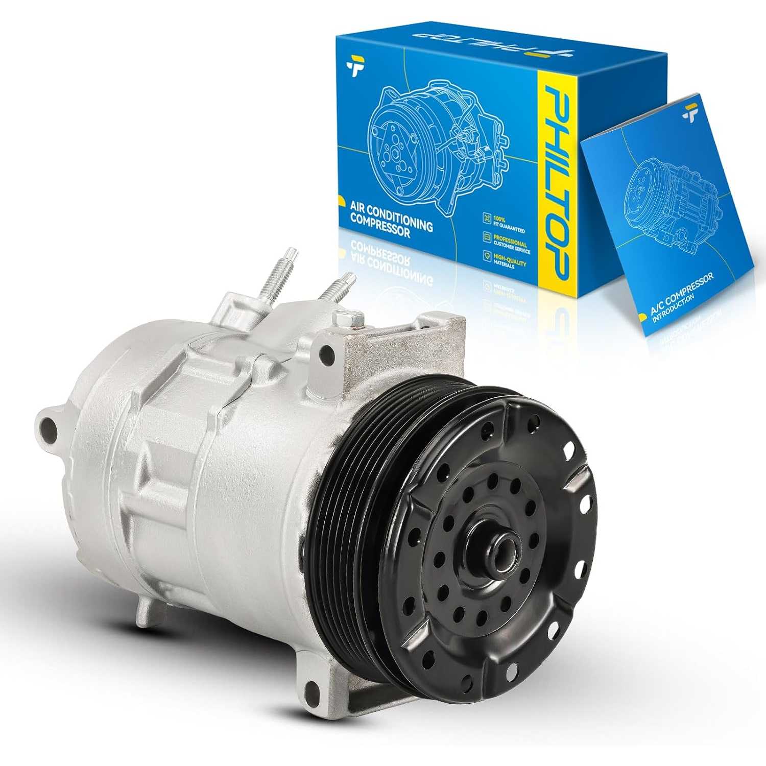 98357 AC Compressor with Clutch Compatible with Journey 2009-2018 2.4L, Avenger 2008-2011 2013-2014 2.4L