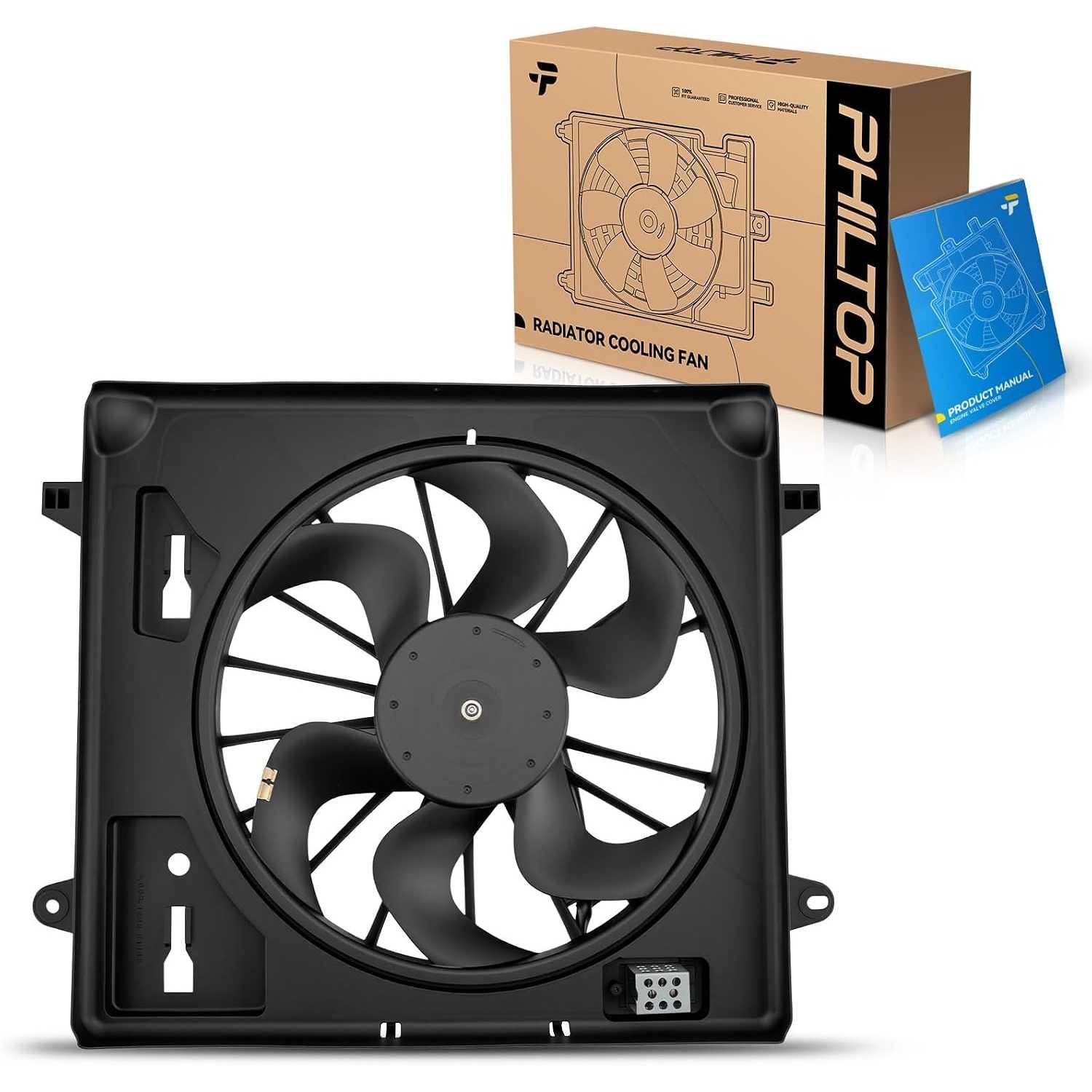 Radiator Cooling Fan Assembly for 2007-2011 Wrangler(Exc.X-S) | Replace # 68039594AA, 68085950AA, 52079654AE, 55056642AD