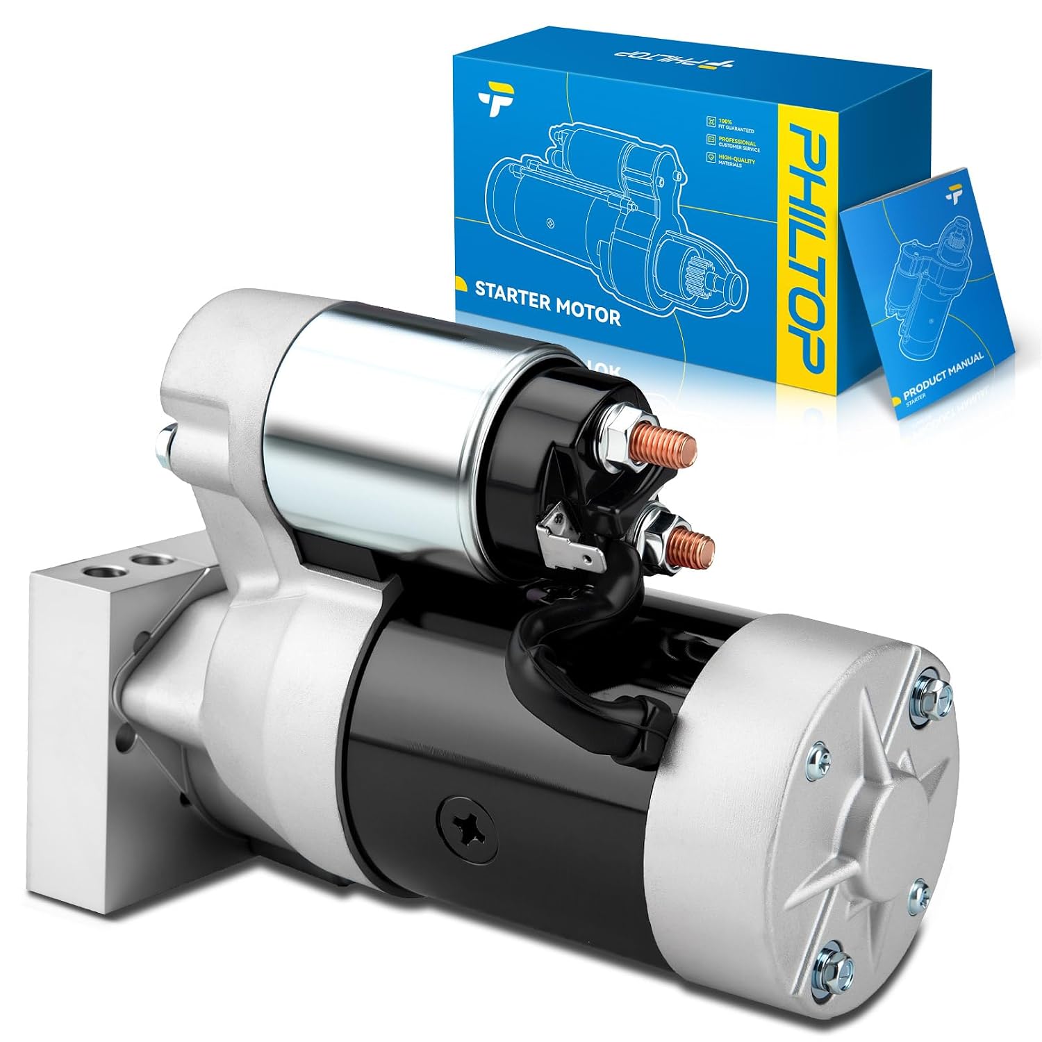 Starter for Chevy SBC/BBC 262-454 2KW 9T | Replace 18493N, N18493, PE-106, SHI0032, 410-44033, S1936N, 76012GHD
