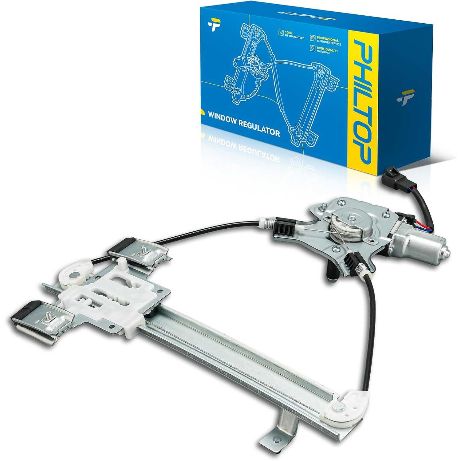 Rear Right Passenger Side Power Window Regulator and Motor Assembly Compatible with 2007-2014 Chevrolet Tahoe 2007-20...