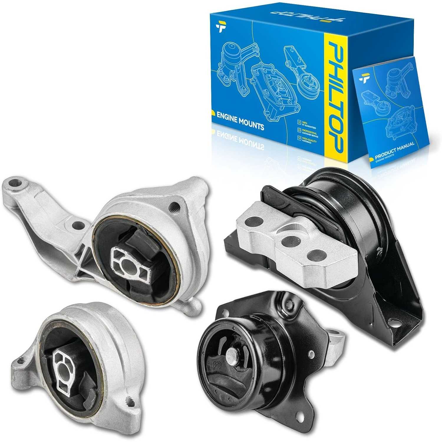 4PCS Engine Motor Mounts Set Compatible with Saturn Vue 2.4L 2008 2009 2010, Transmission Mount Replacement