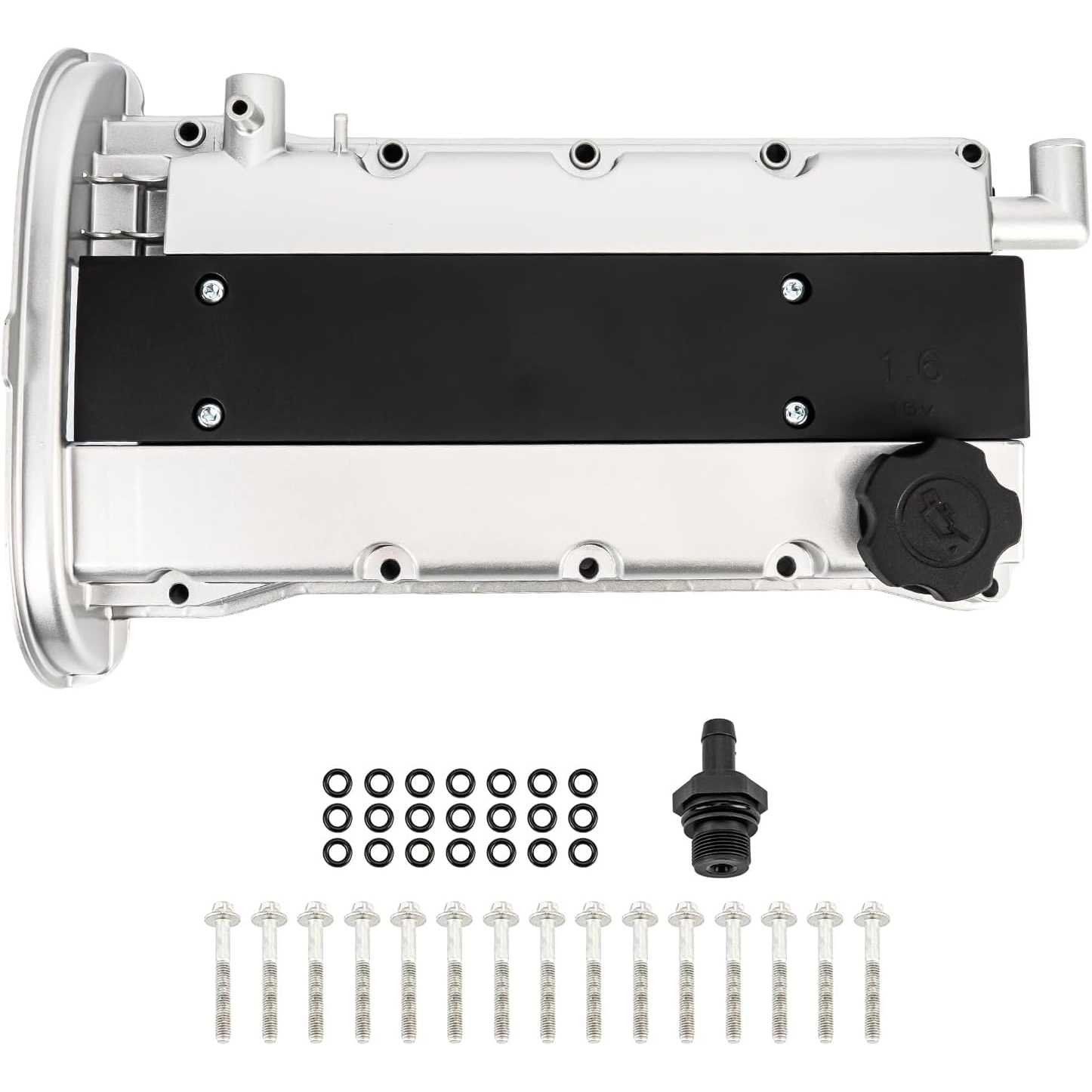 Engine Valve Cover Aluminum Compatible with 2004-2005 Aveo, 2005 Wave5 Wave, Valve Cover Kits Replace# 96473698