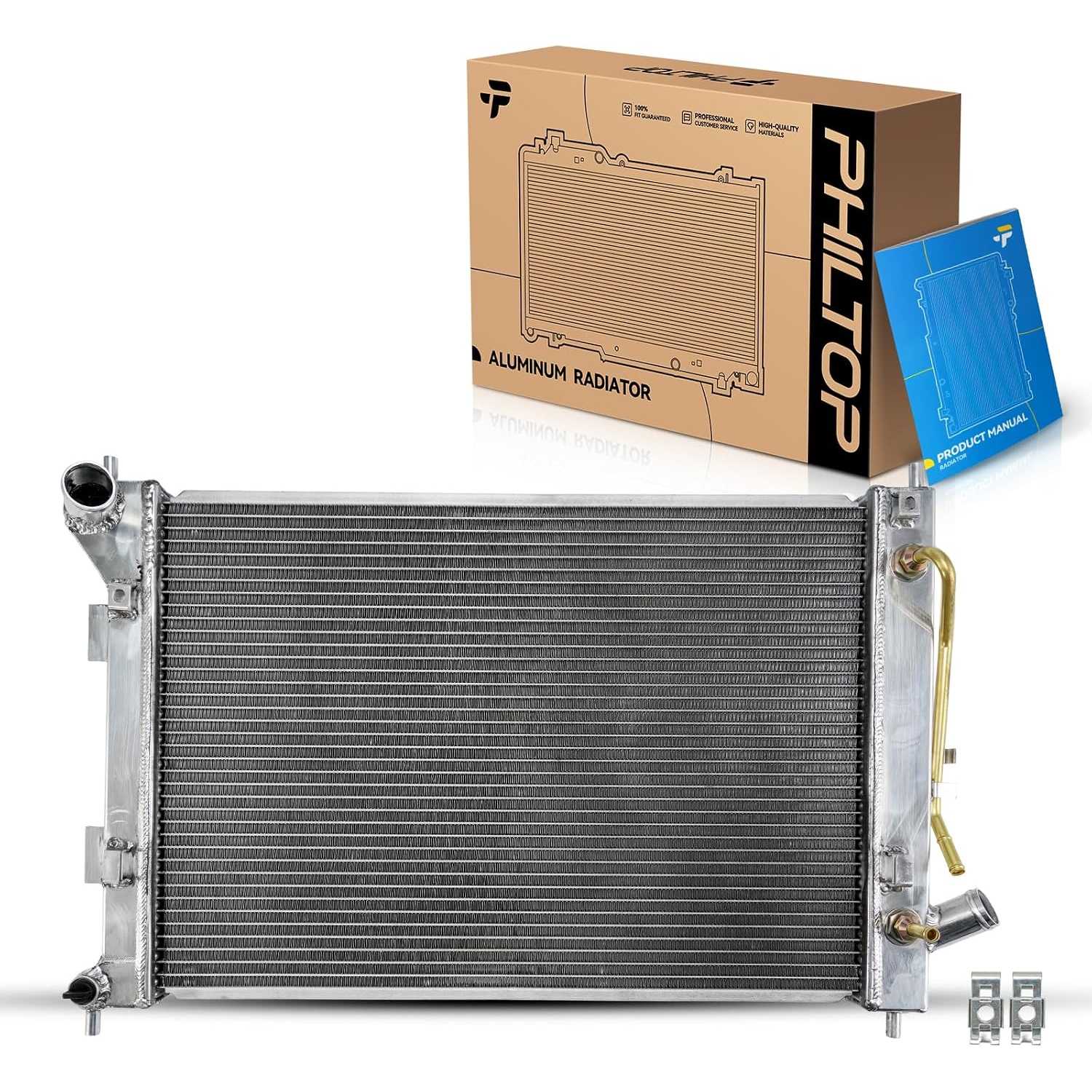 CU13333 Tank and Core All Aluminium Engine Core Radiator Compatible with 2011-2013 Elantr- 1.8L